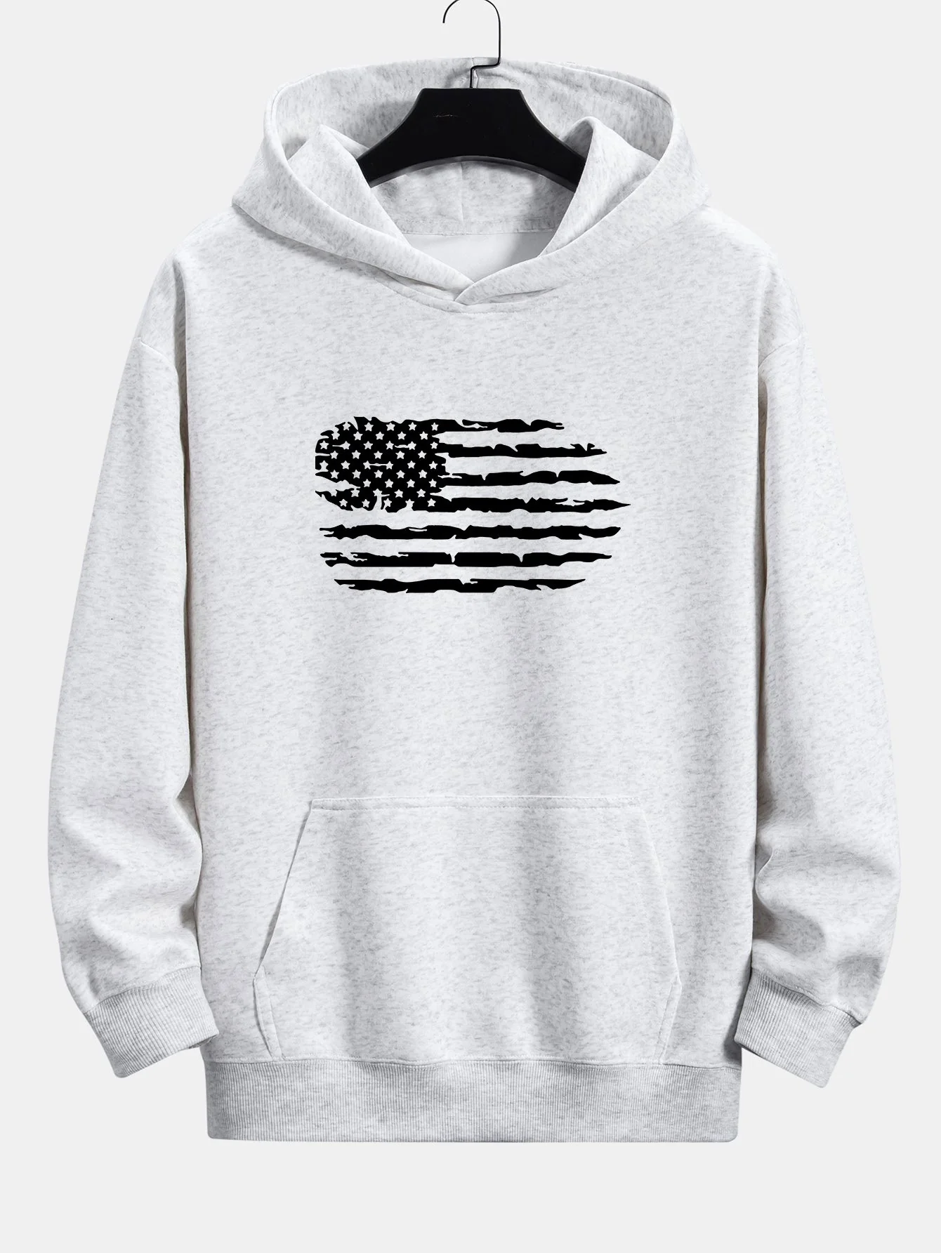 Amerikanische Flagge Druck Relax Fit Hoodie - Image 5