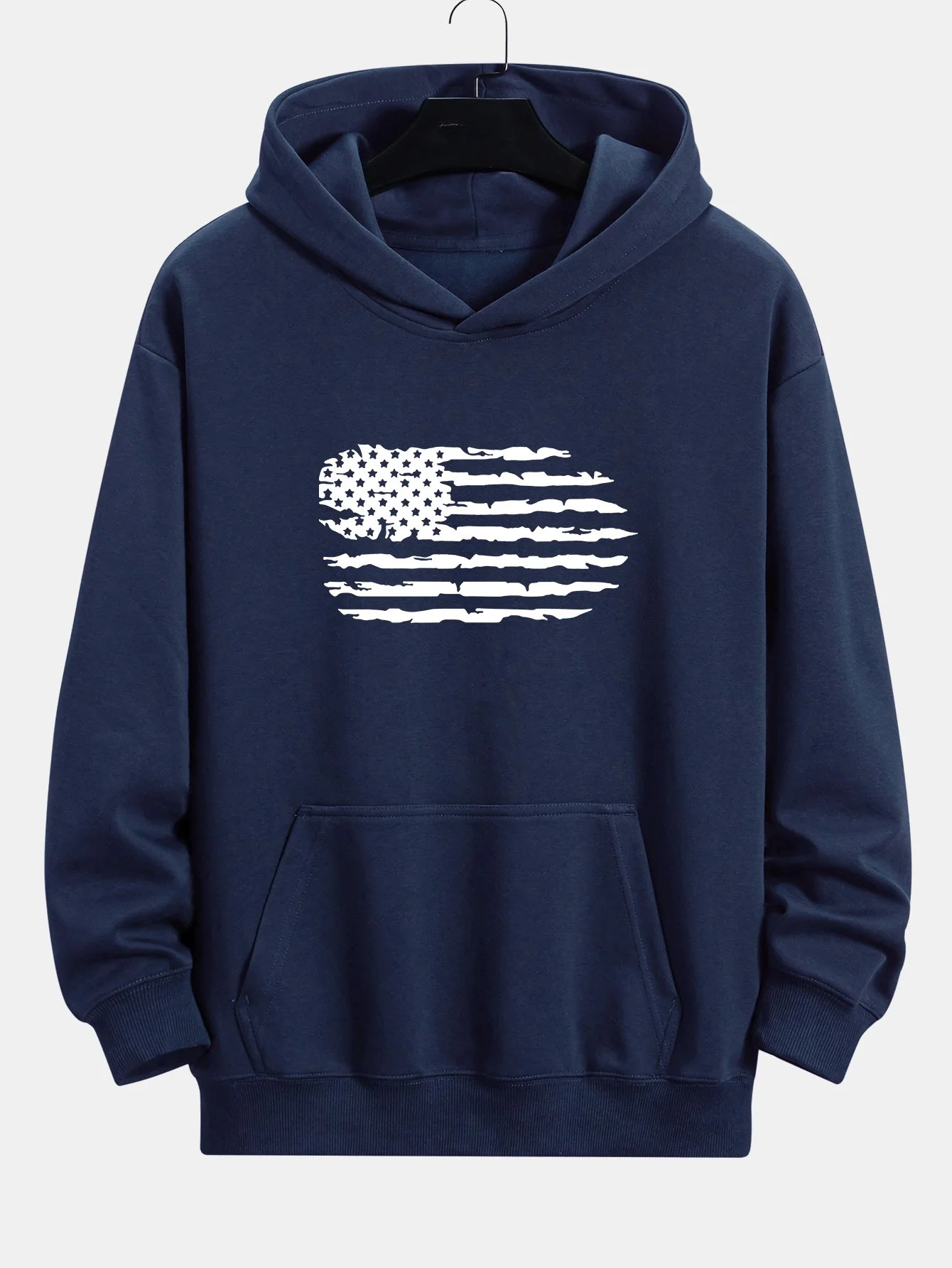 Amerikanische Flagge Druck Relax Fit Hoodie - Image 6