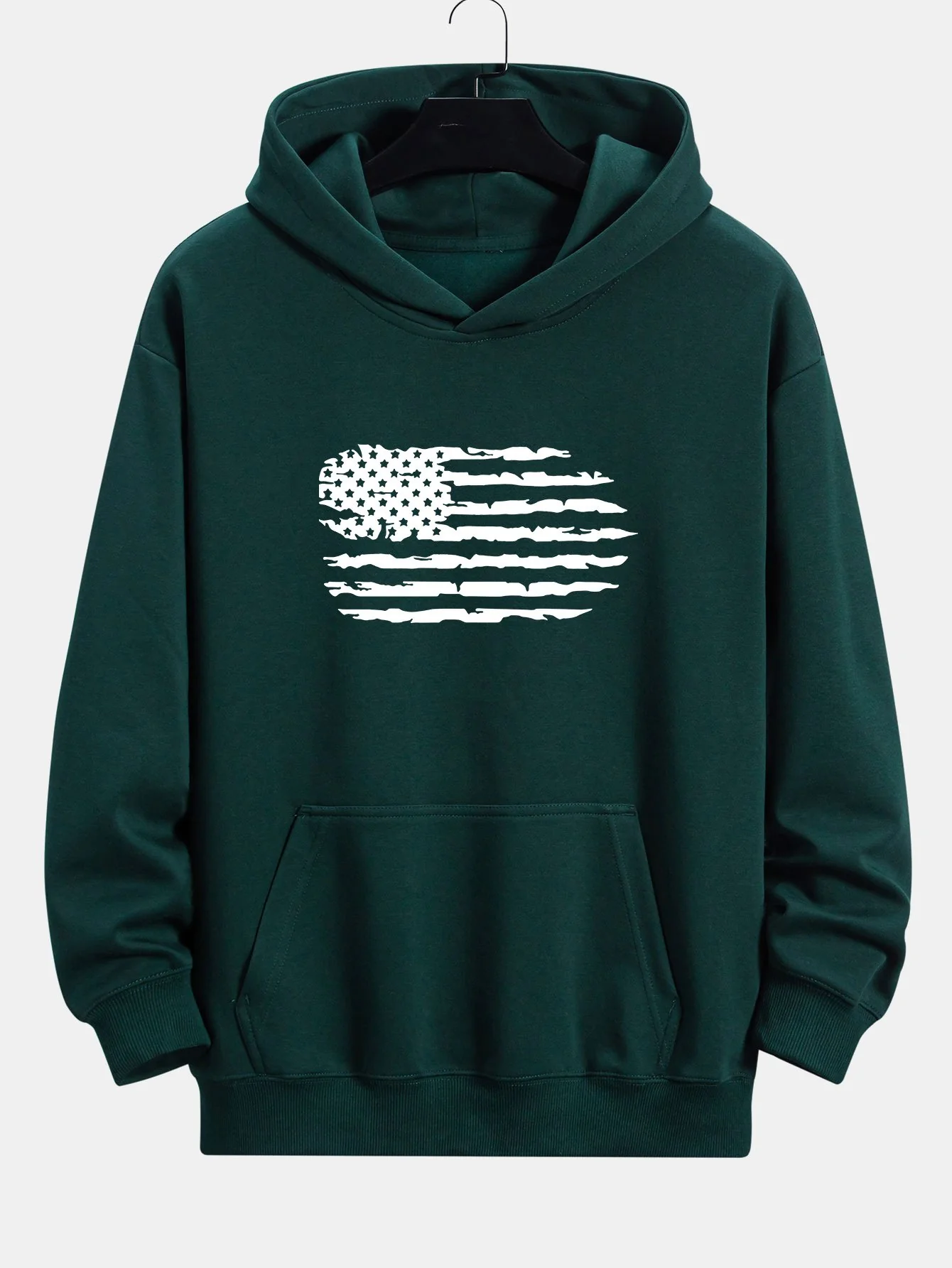 Amerikanische Flagge Druck Relax Fit Hoodie - Image 9