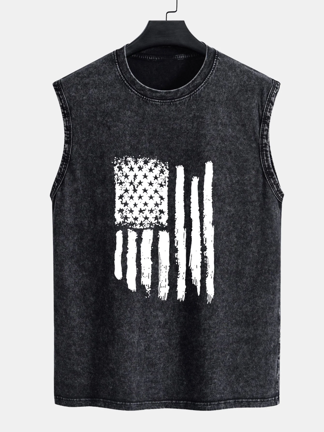 Tanktop mit amerikanischer Flagge, gewaschen und im Used-Look