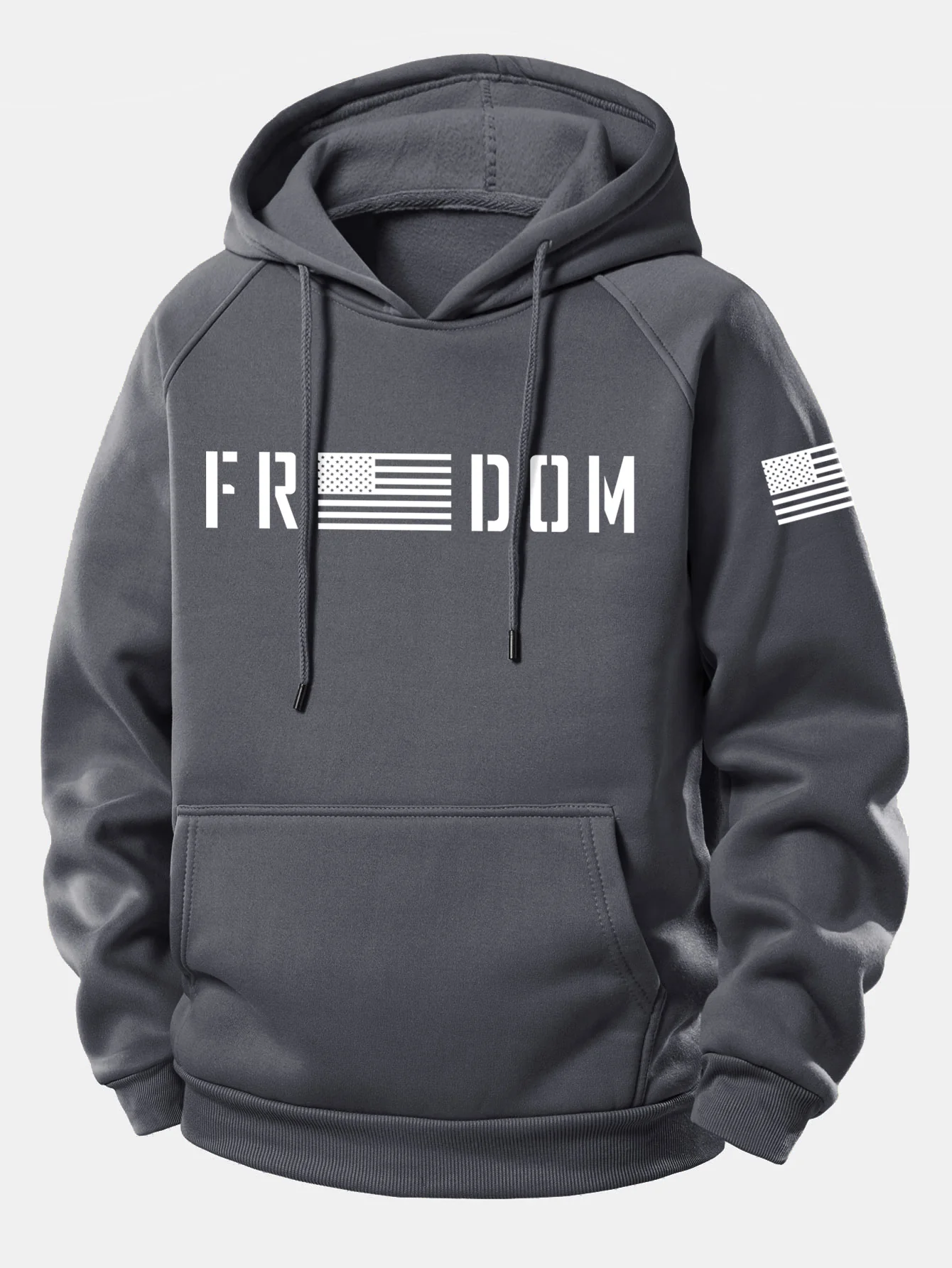 American Freedom Print Drawstring Hoodie - Image 10