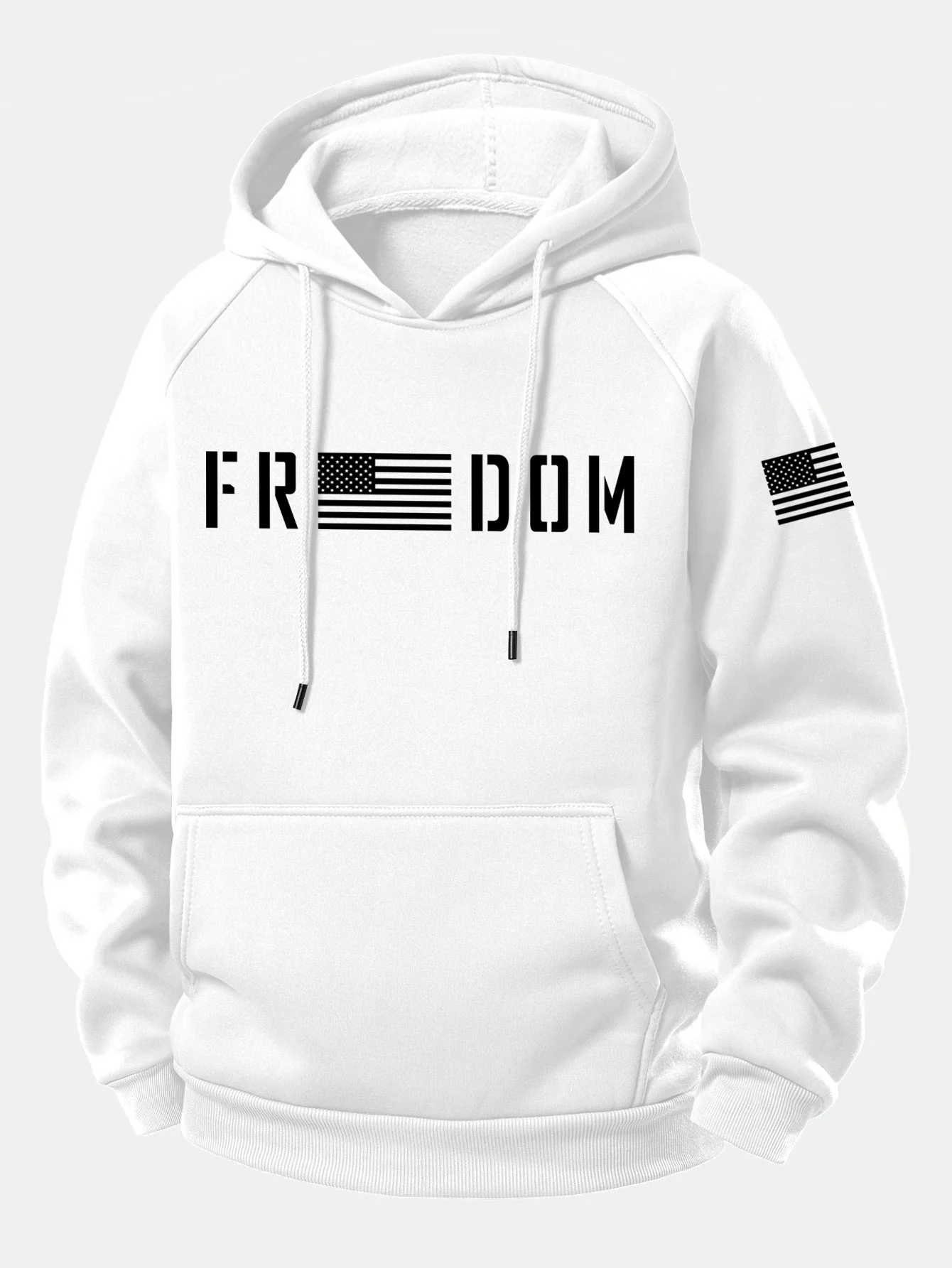 American Freedom Print Drawstring Hoodie - Image 2