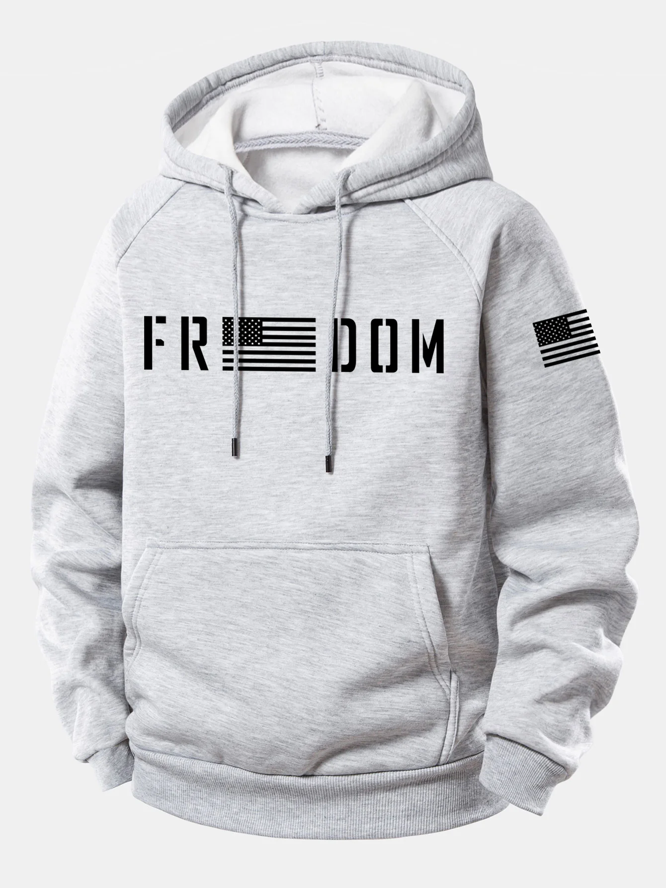 American Freedom Print Drawstring Hoodie - Image 3