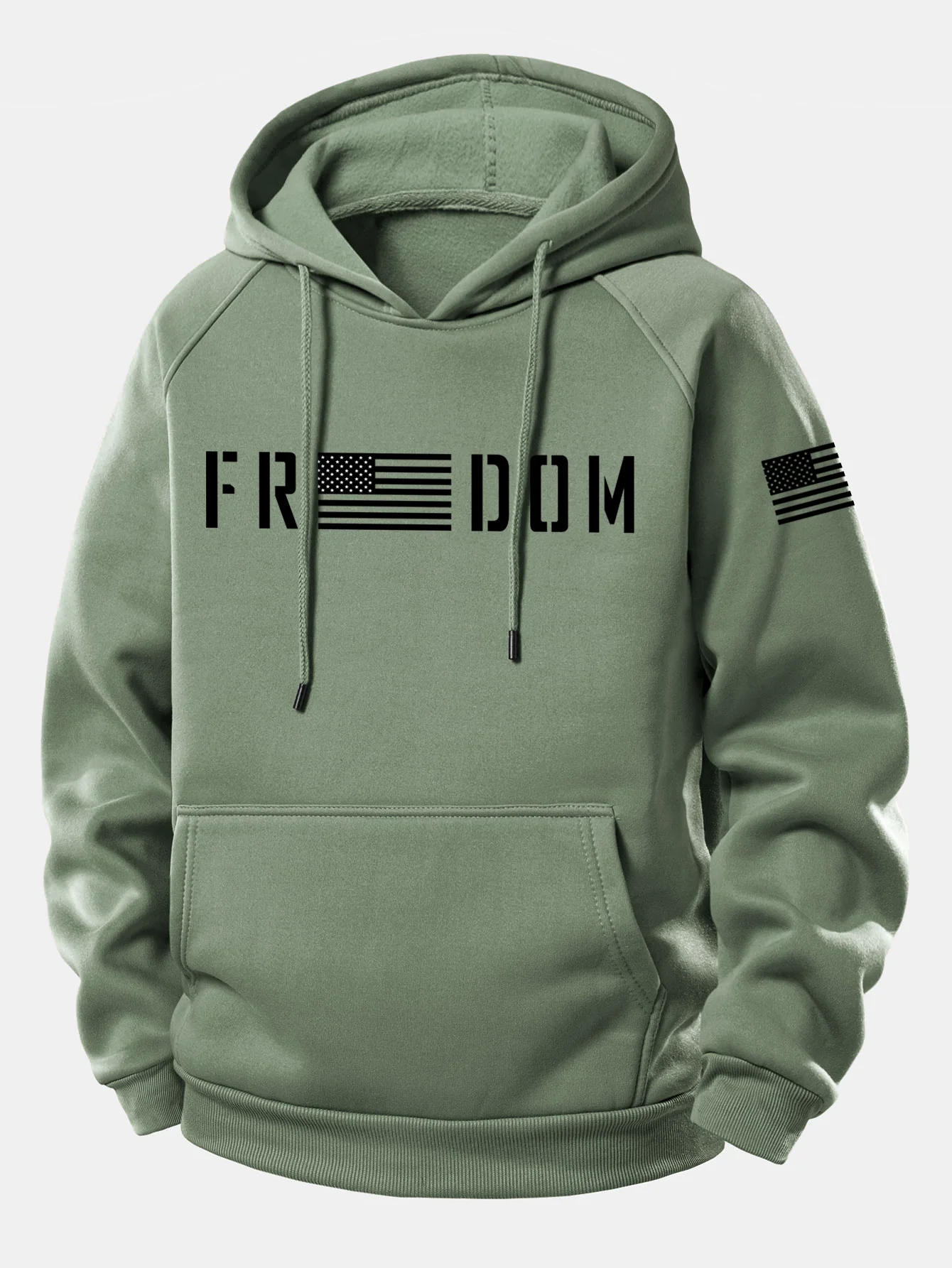 American Freedom Print Drawstring Hoodie - Image 6
