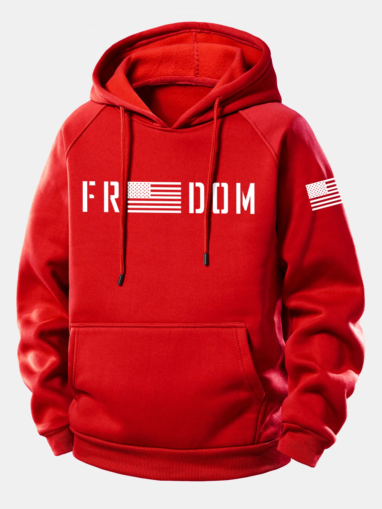 American Freedom Print Drawstring Hoodie - Image 7