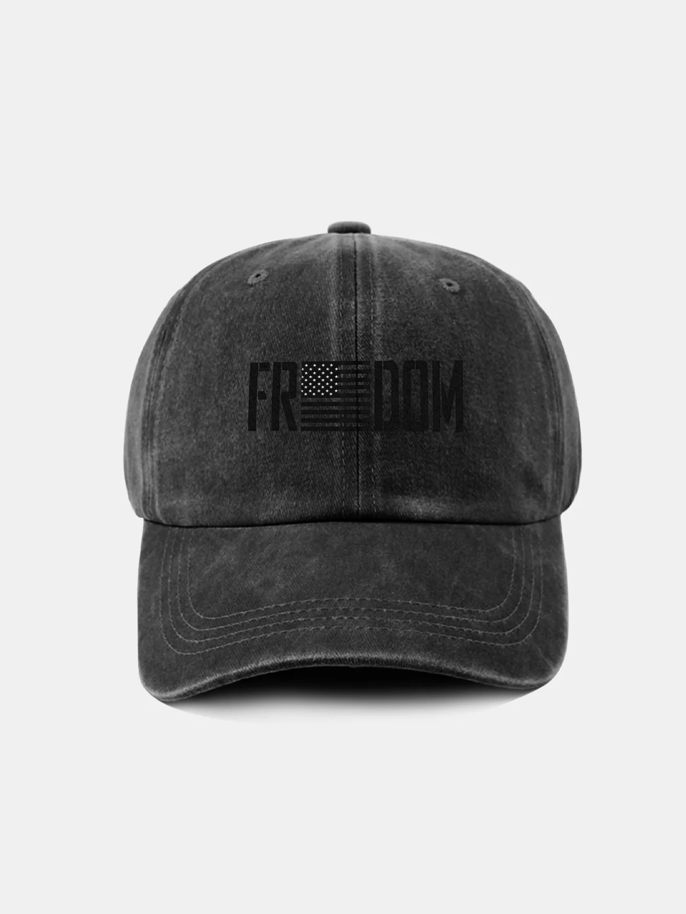 American Freedom Print gewaschene Baseballkappe - Image 4