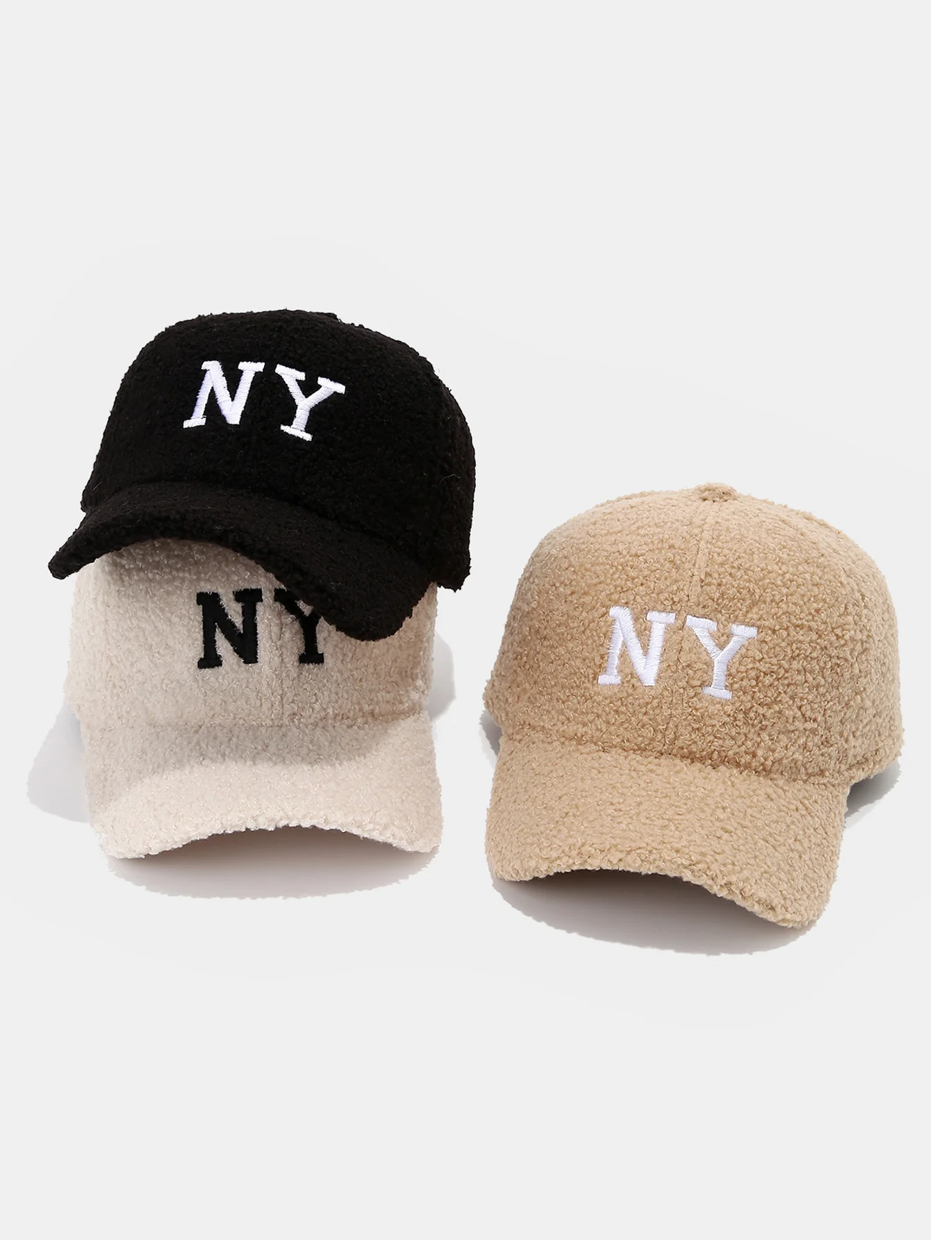 Amerikanischer Stil NY Buchstabe Fleece Warme Baseballkappe - Image 5