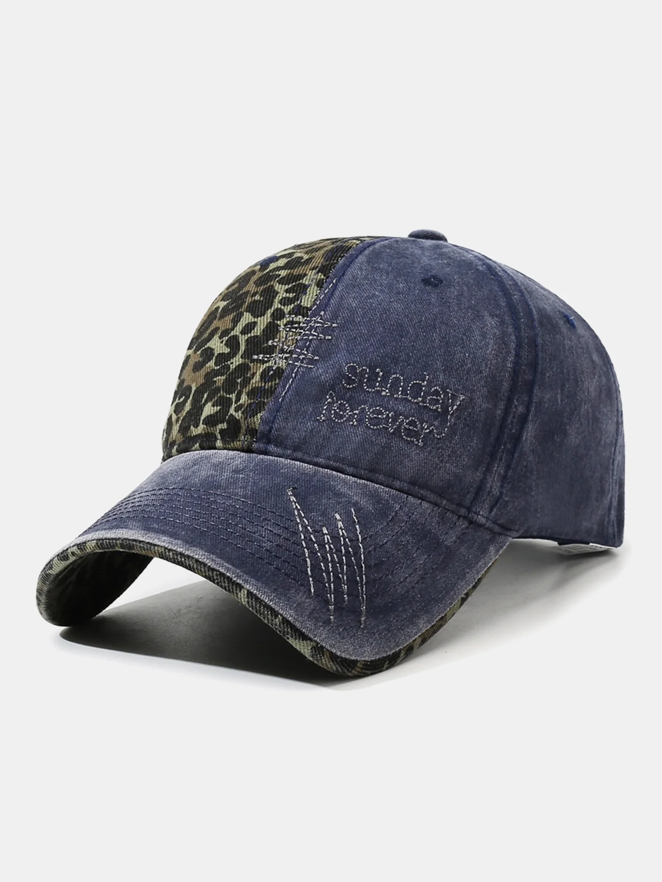 American Vintage Leopard Print Letter Embroidery Baseball Cap - Image 2
