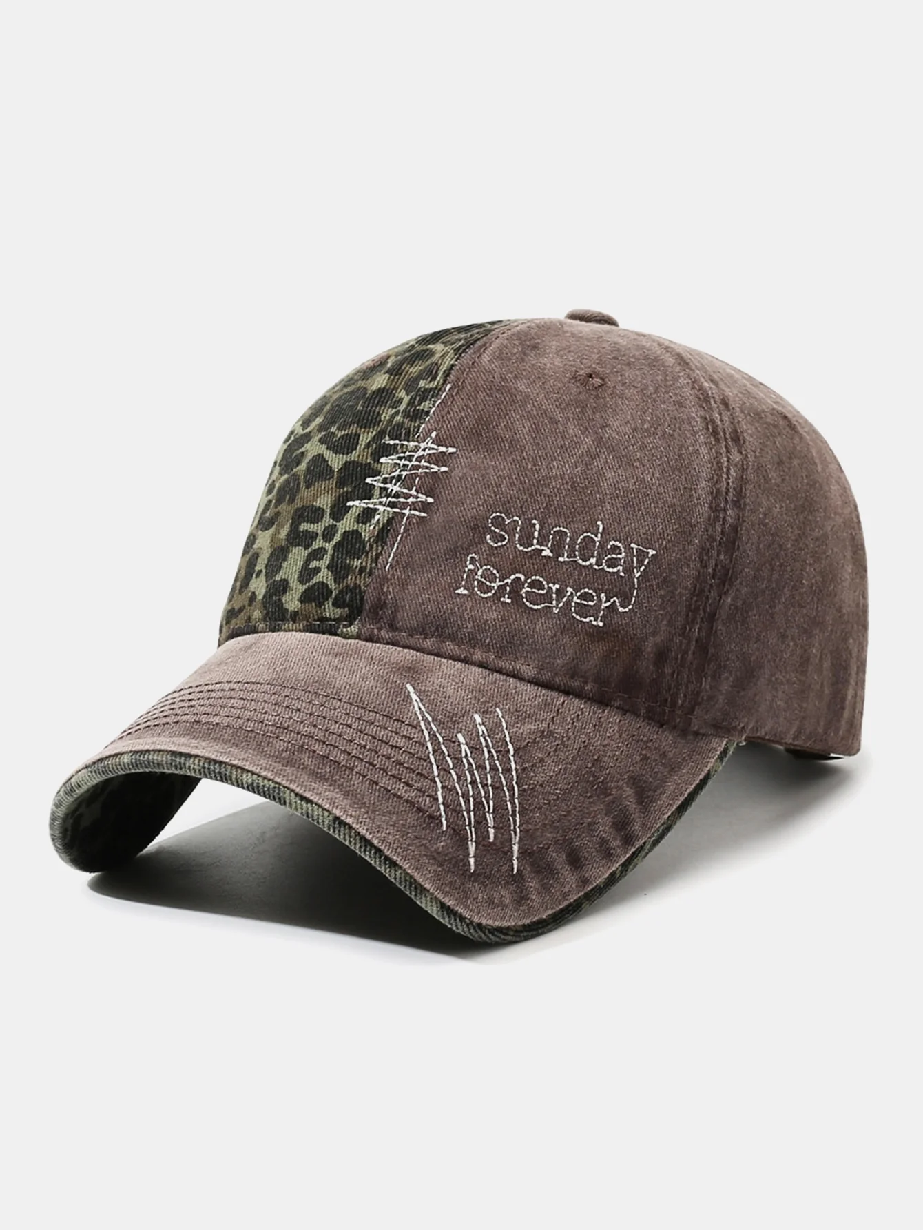 American Vintage Leopard Print Letter Embroidery Baseball Cap - Image 6