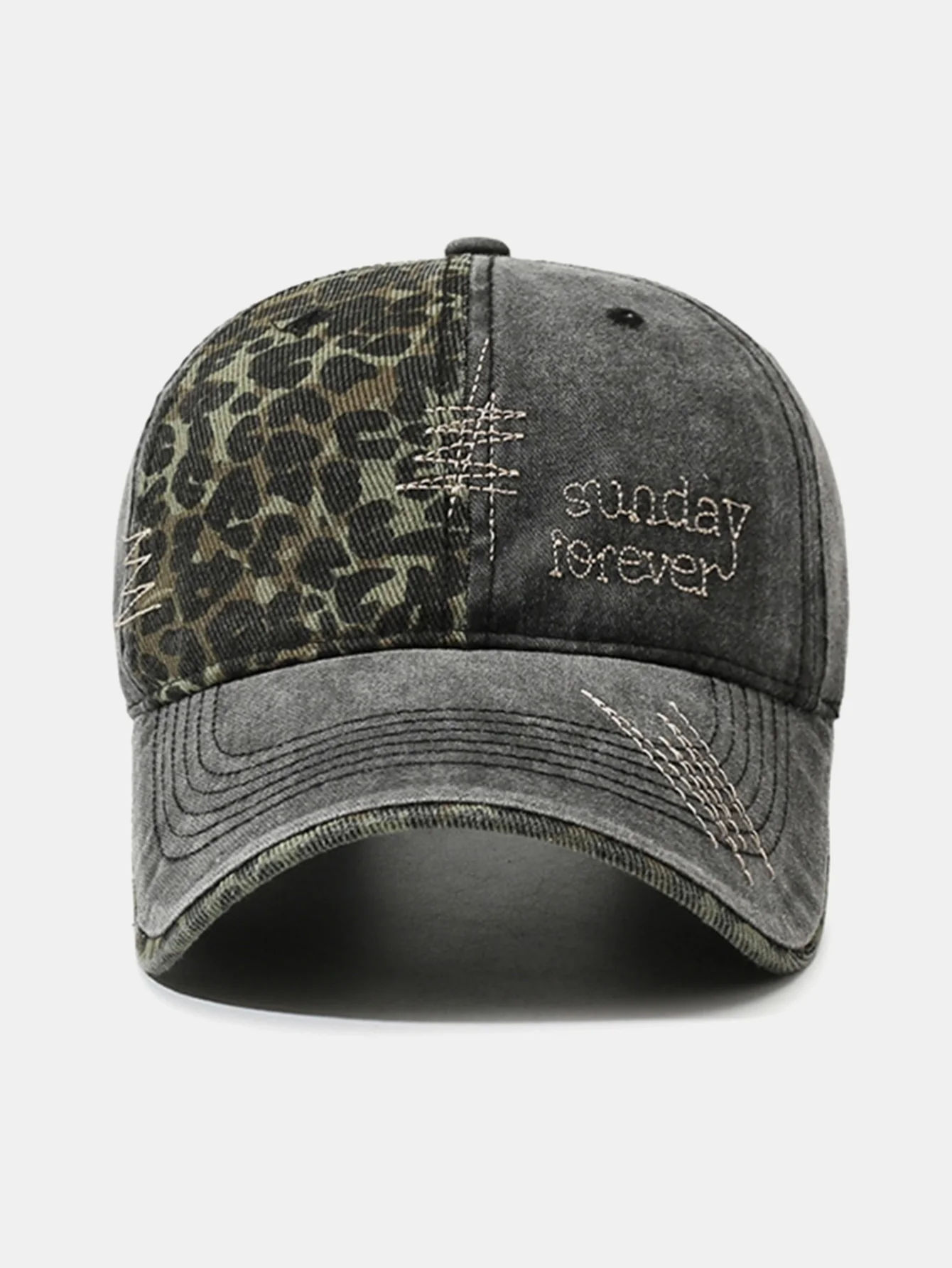 American Vintage Leopard Print Letter Embroidery Baseball Cap - Image 7