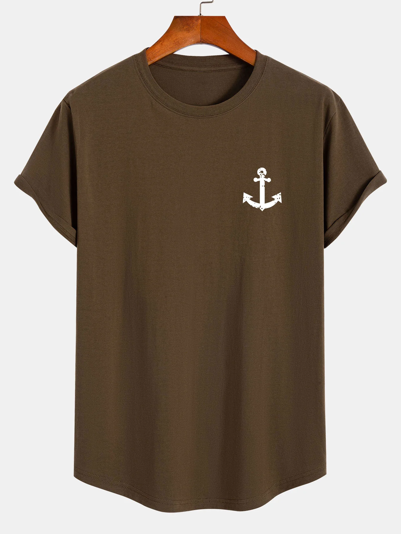 Anchor Print Baumwoll T-Shirt mit Bogen-Saum - Image 5