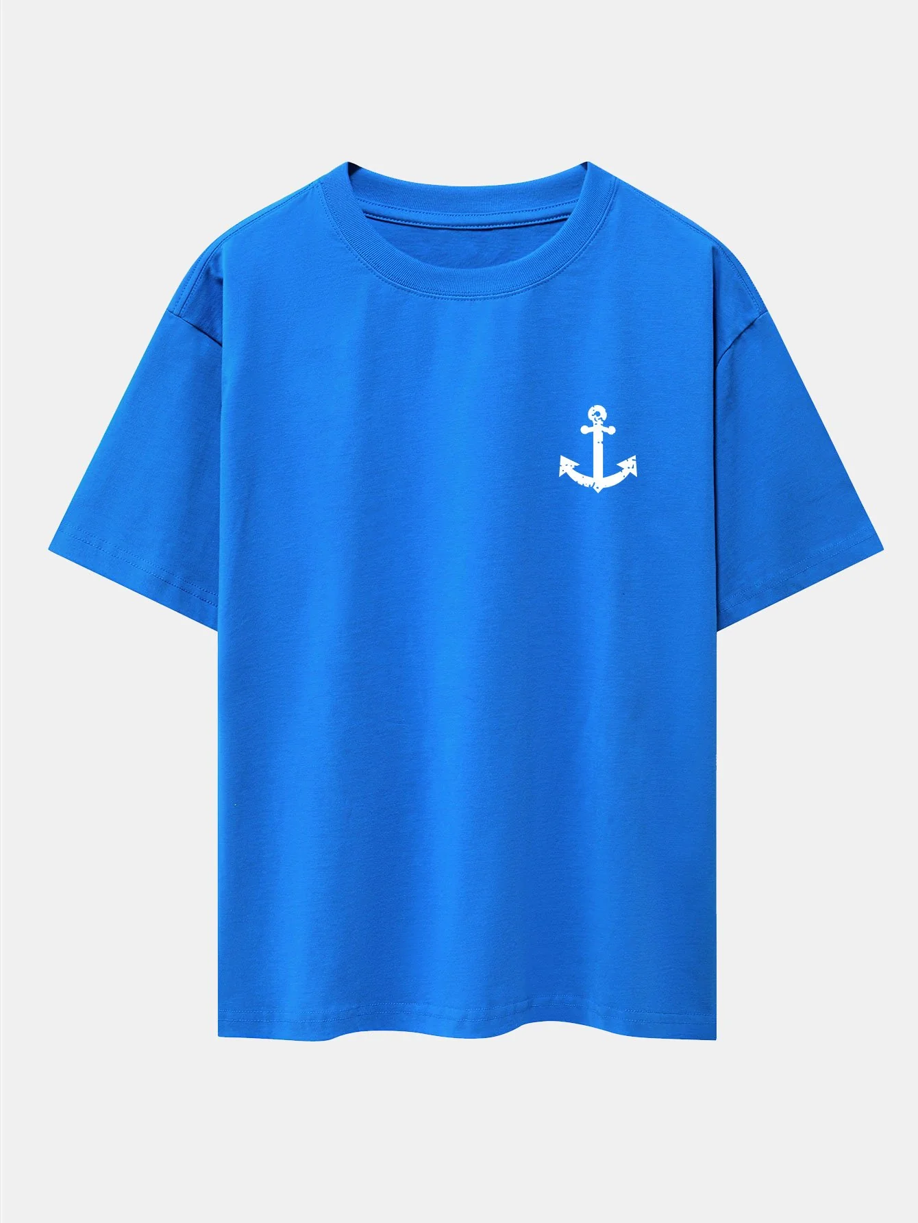 Anchor Print Drop Shoulder Oversize T-Shirt - Image 11