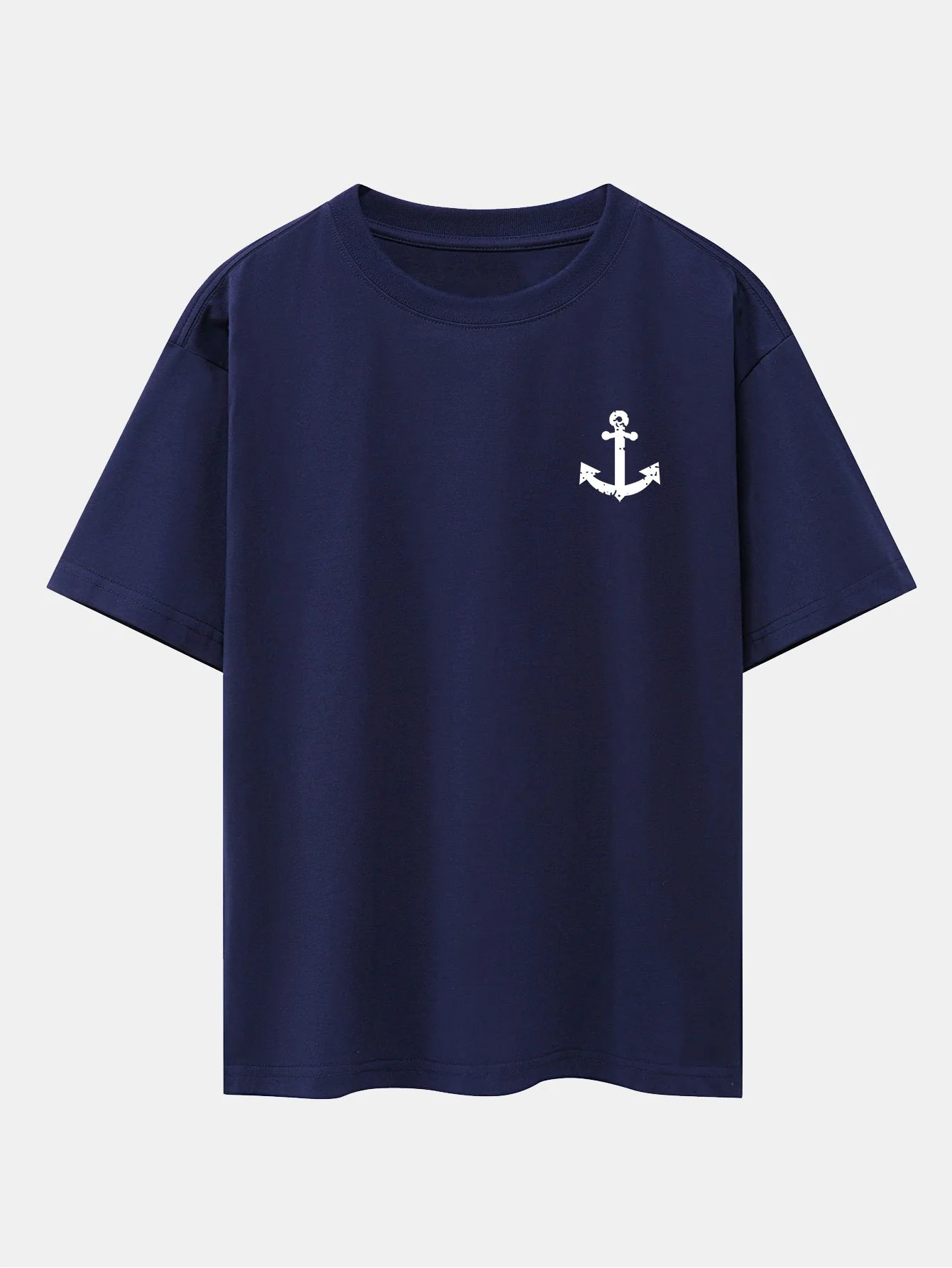 Anchor Print Drop Shoulder Oversize T-Shirt - Image 12