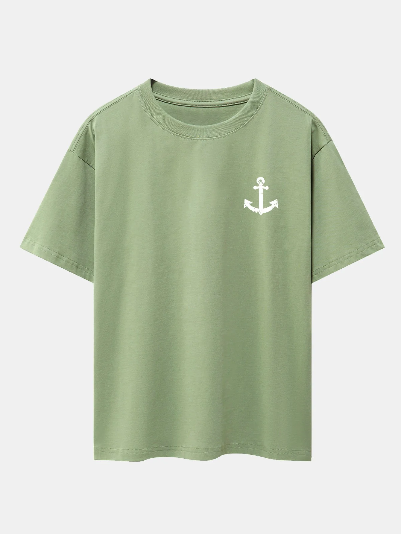 Anchor Print Drop Shoulder Oversize T-Shirt - Image 13