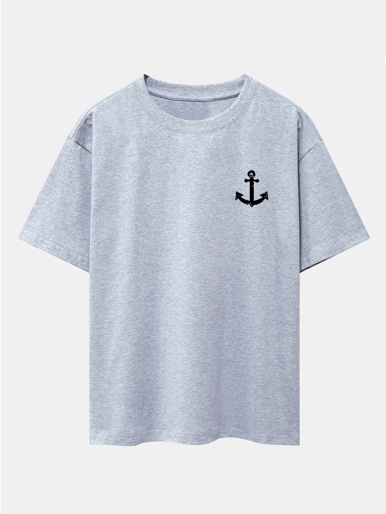 Anchor Print Drop Shoulder Oversize T-Shirt - Image 3