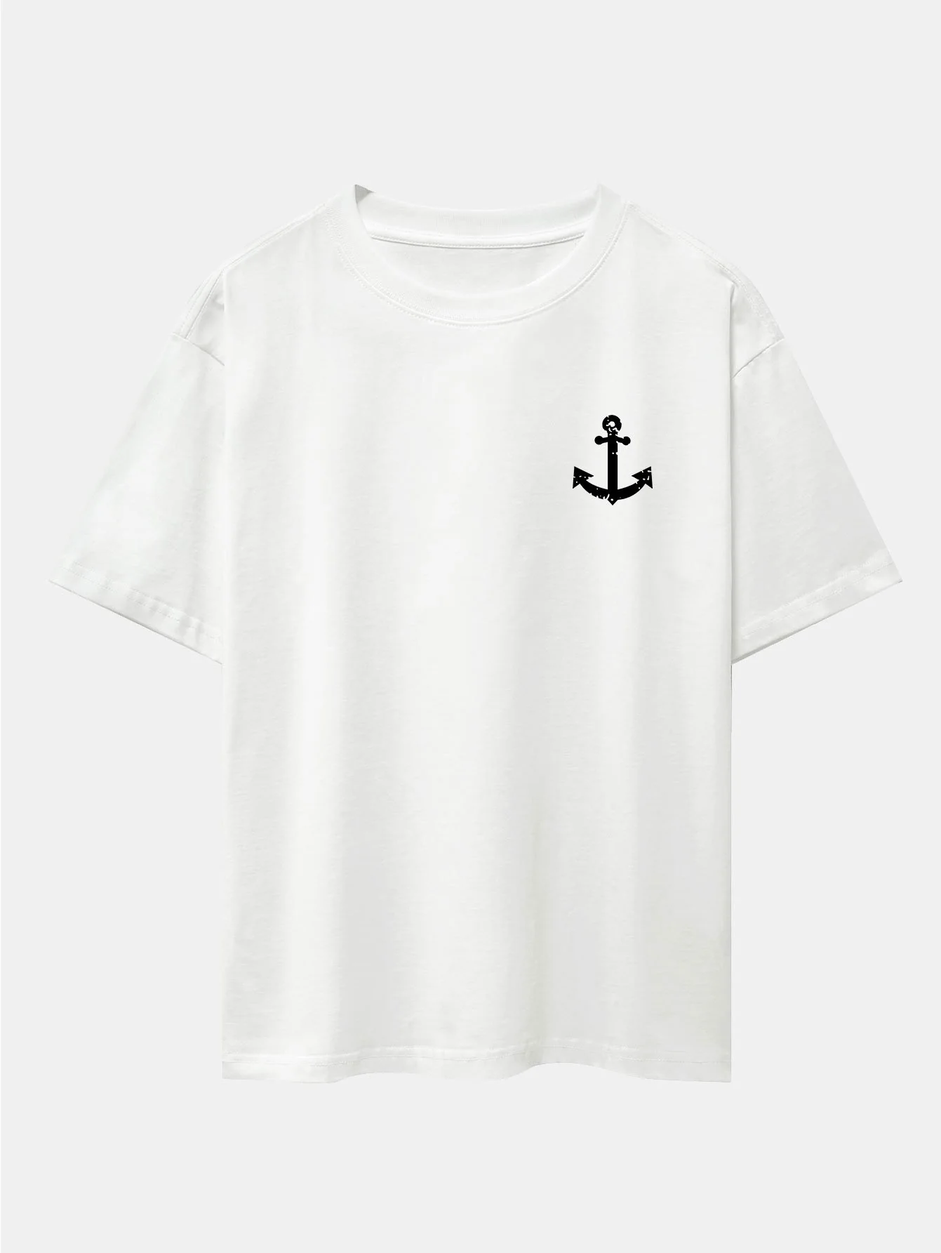 Anchor Print Drop Shoulder Oversize T-Shirt - Image 4