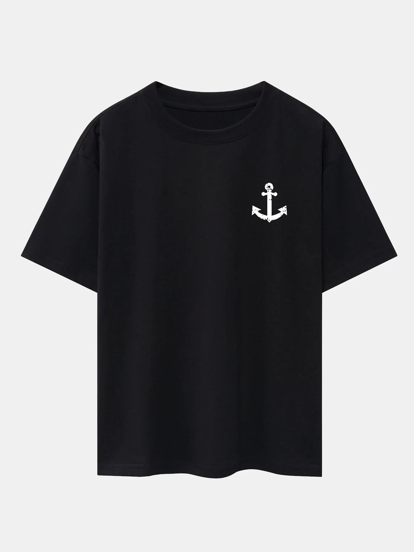 Anchor Print Drop Shoulder Oversize T-Shirt - Image 5