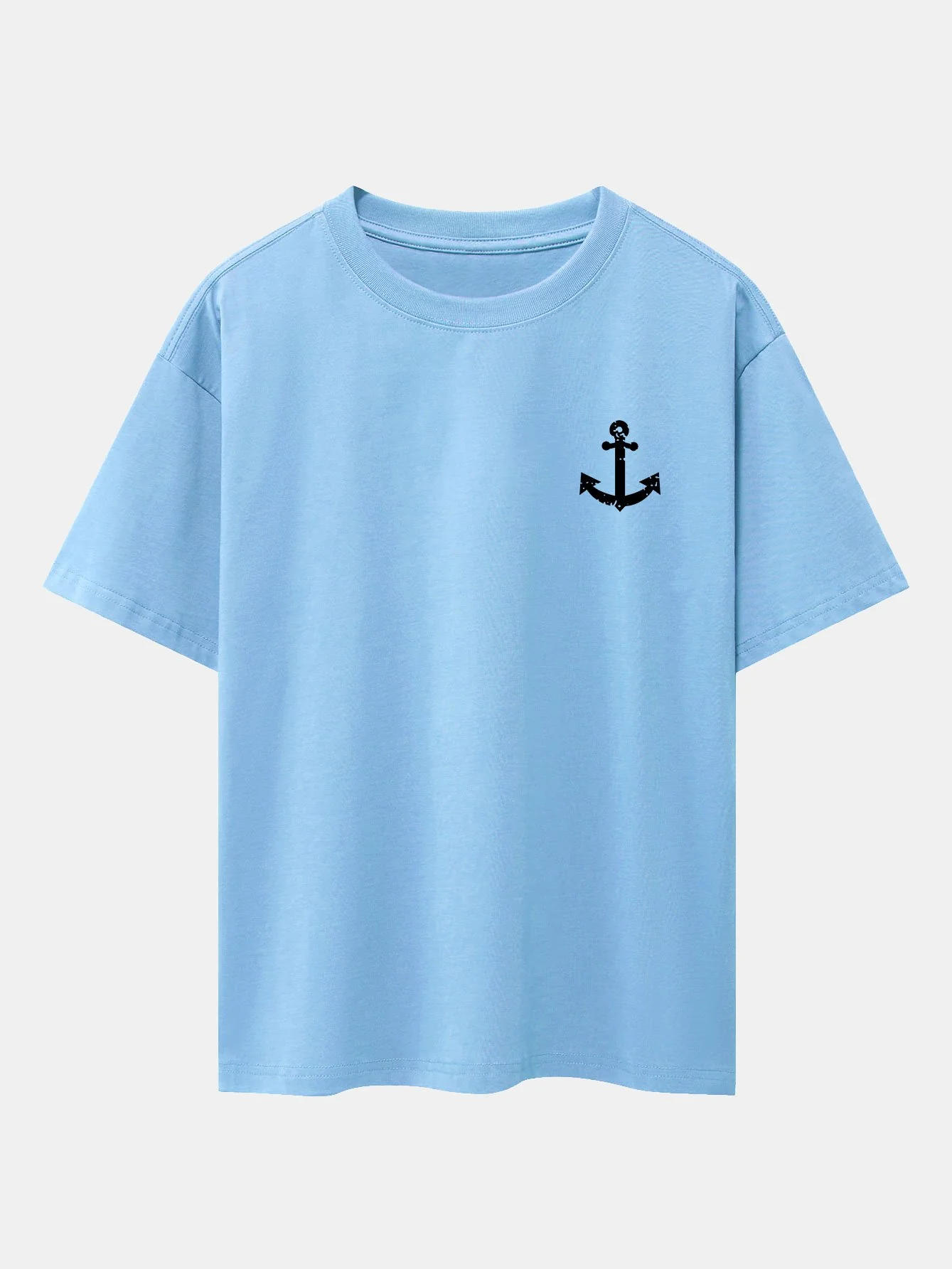 Anchor Print Drop Shoulder Oversize T-Shirt - Image 6