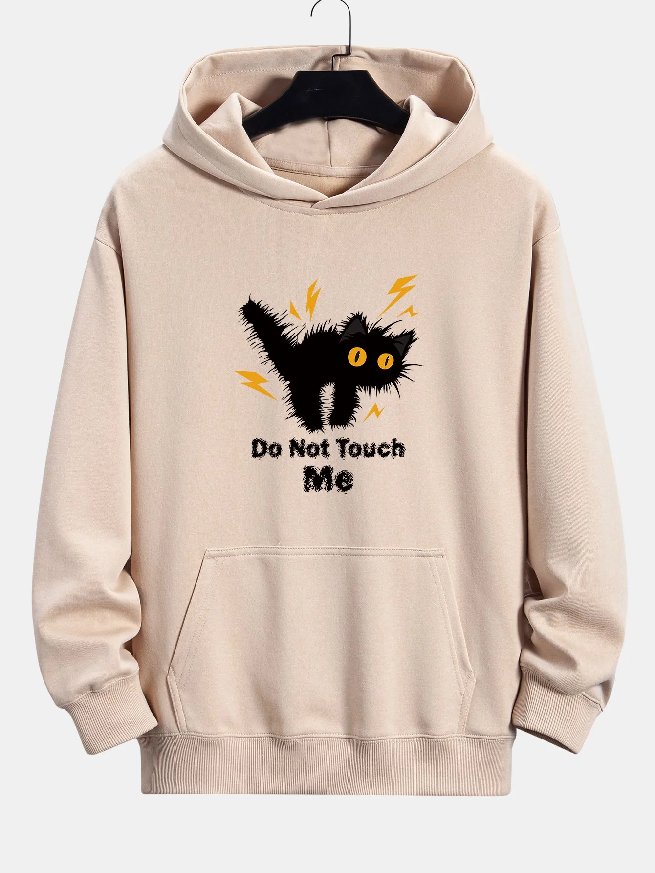 Wütende Katze Druck Relaxed Fit Hoodie - Image 3