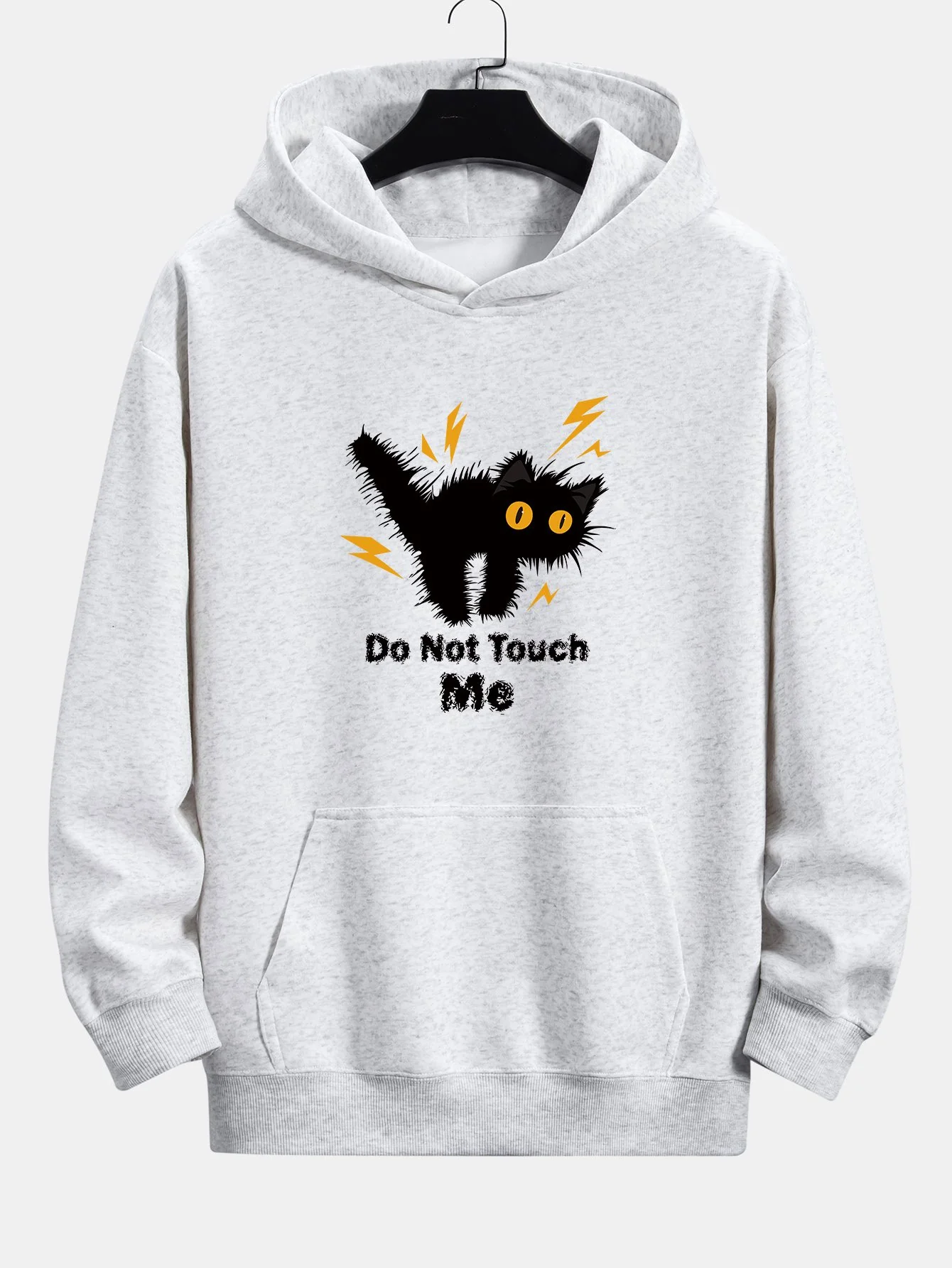Wütende Katze Druck Relaxed Fit Hoodie - Image 4