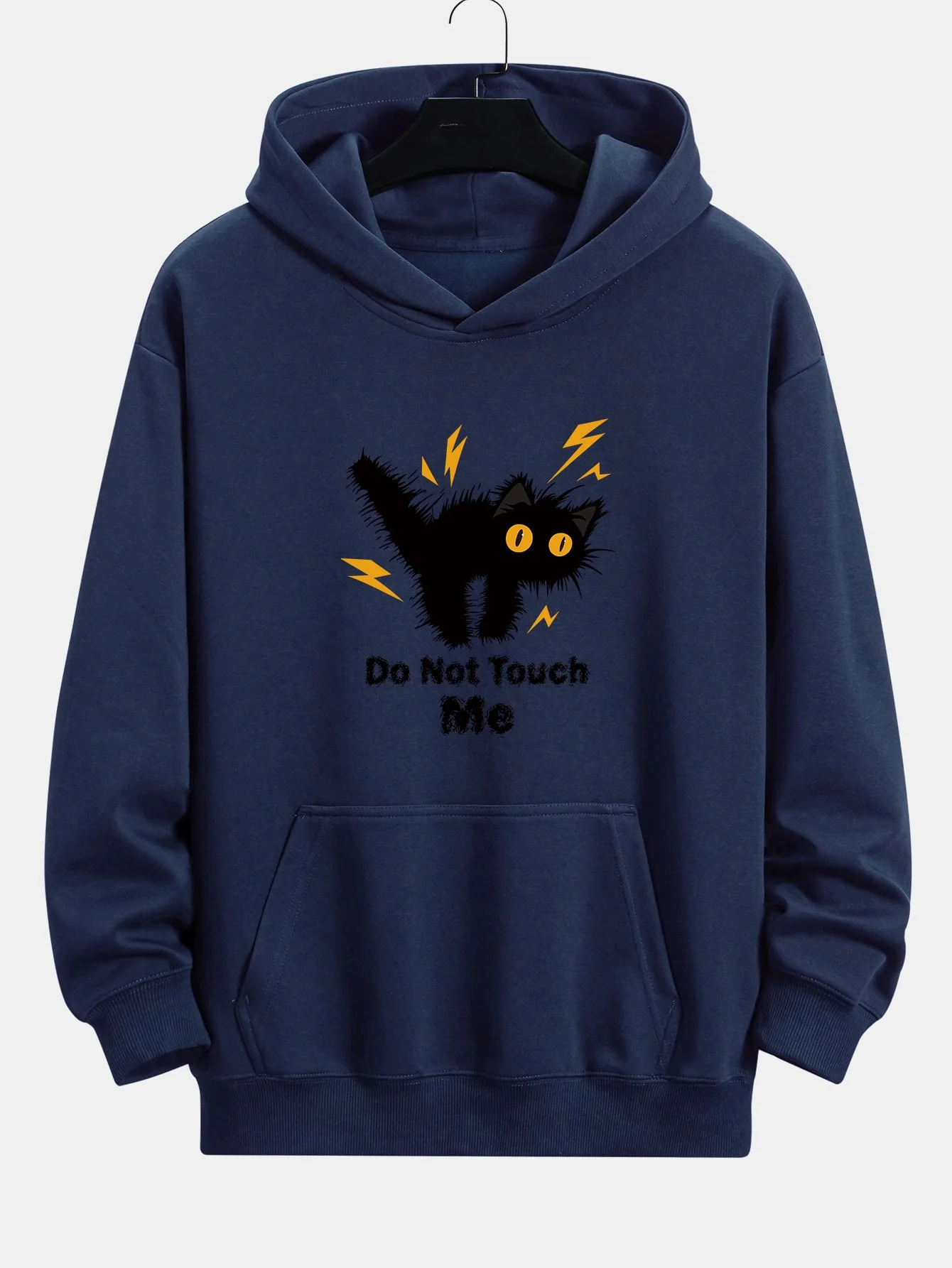 Wütende Katze Druck Relaxed Fit Hoodie - Image 5