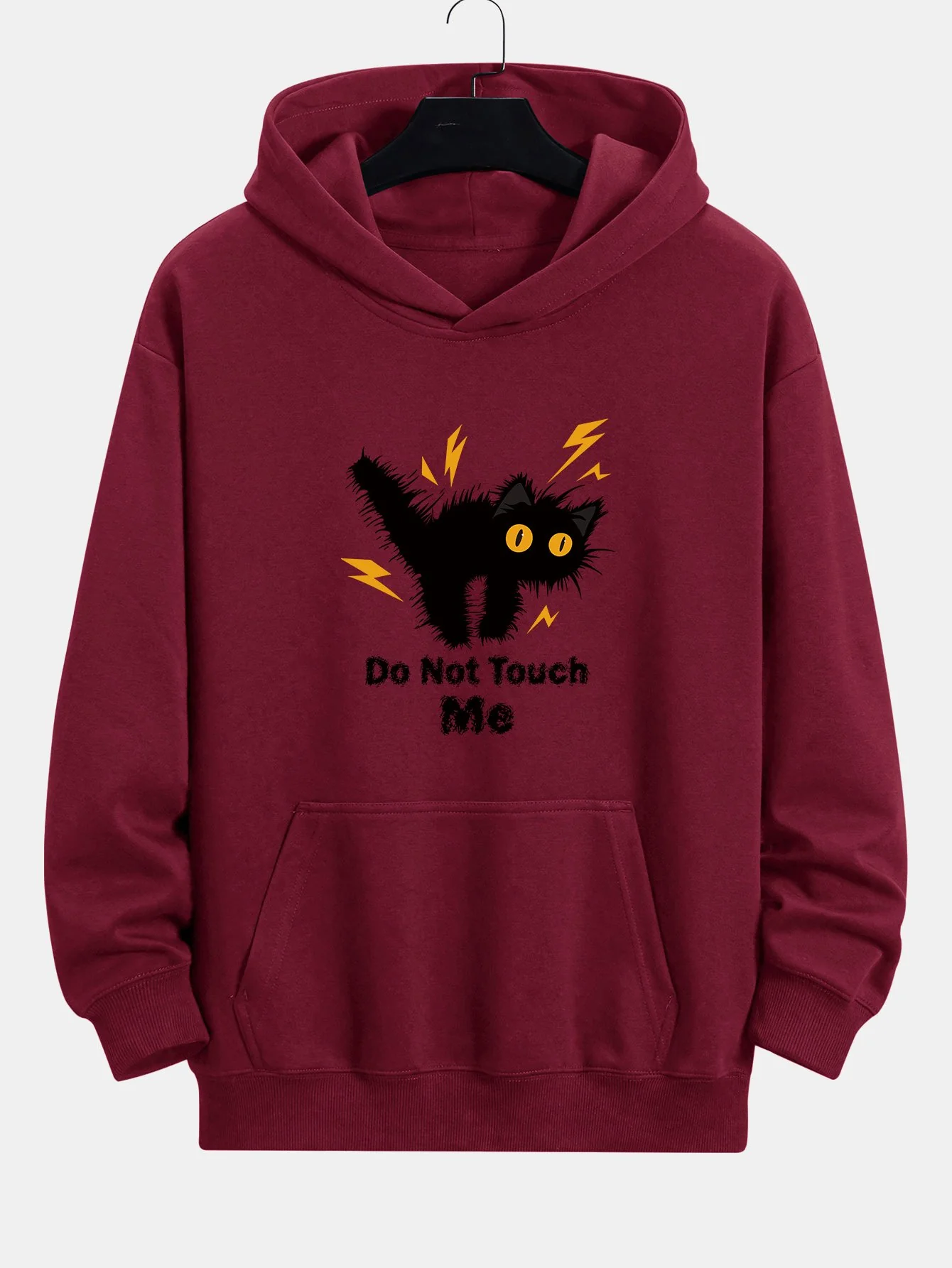 Wütende Katze Druck Relaxed Fit Hoodie - Image 6