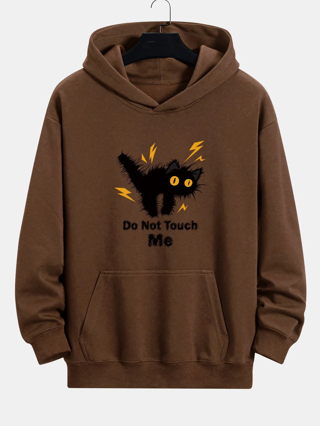 Wütende Katze Druck Relaxed Fit Hoodie - Image 7