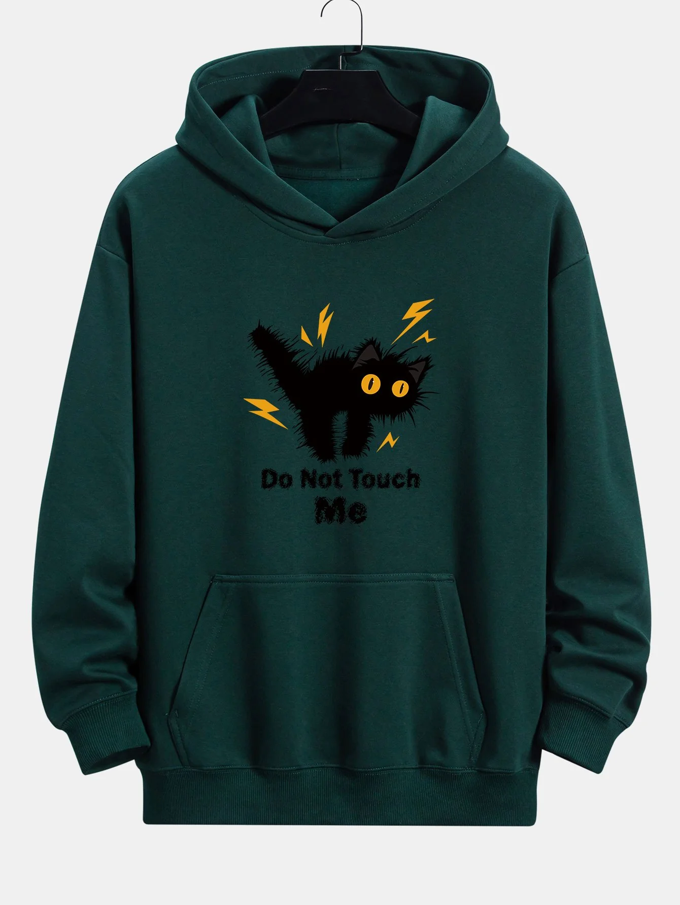 Wütende Katze Druck Relaxed Fit Hoodie - Image 8