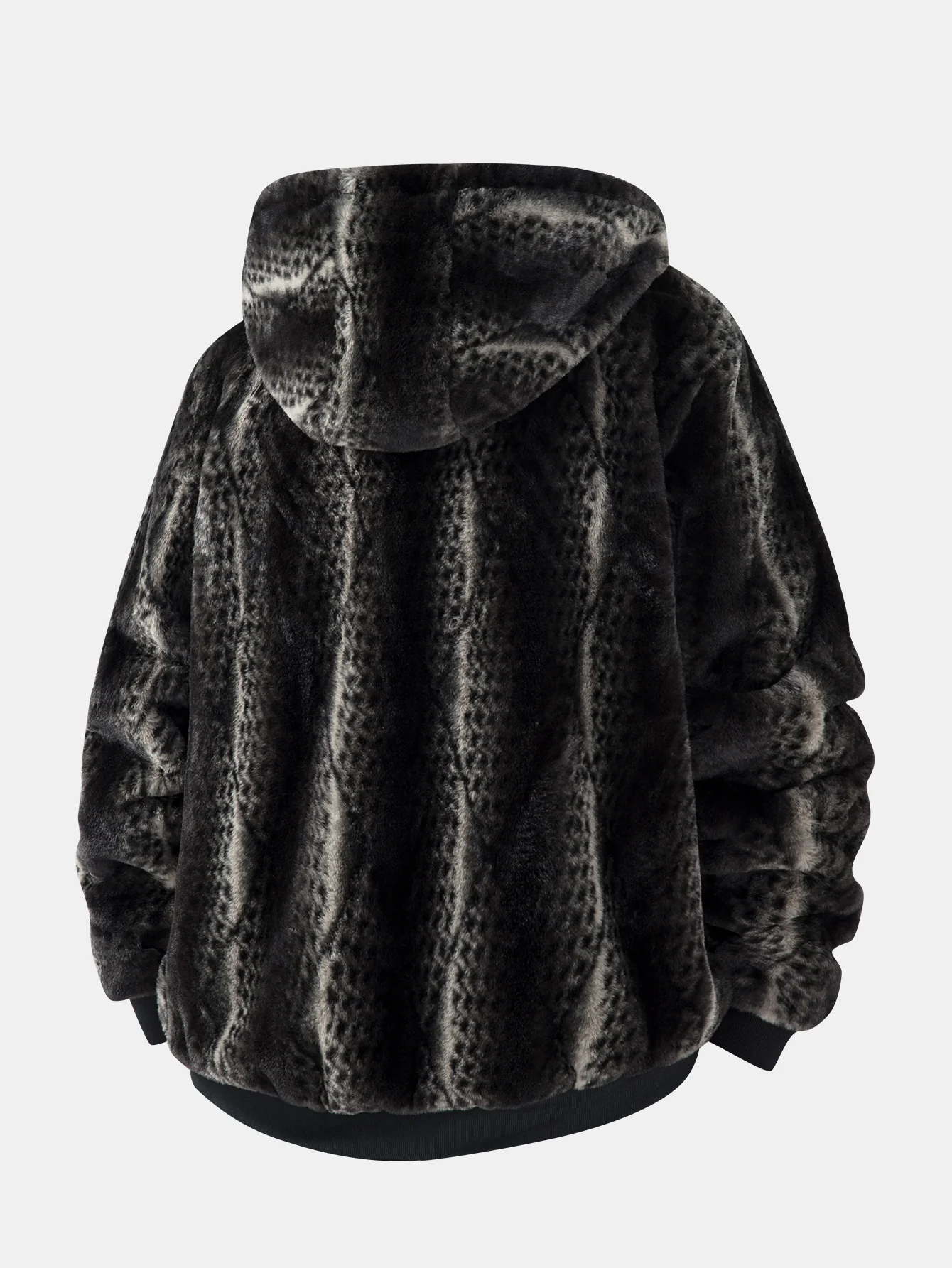 Kapuzenjacke mit Tiermuster aus Kunstfell - Image 4