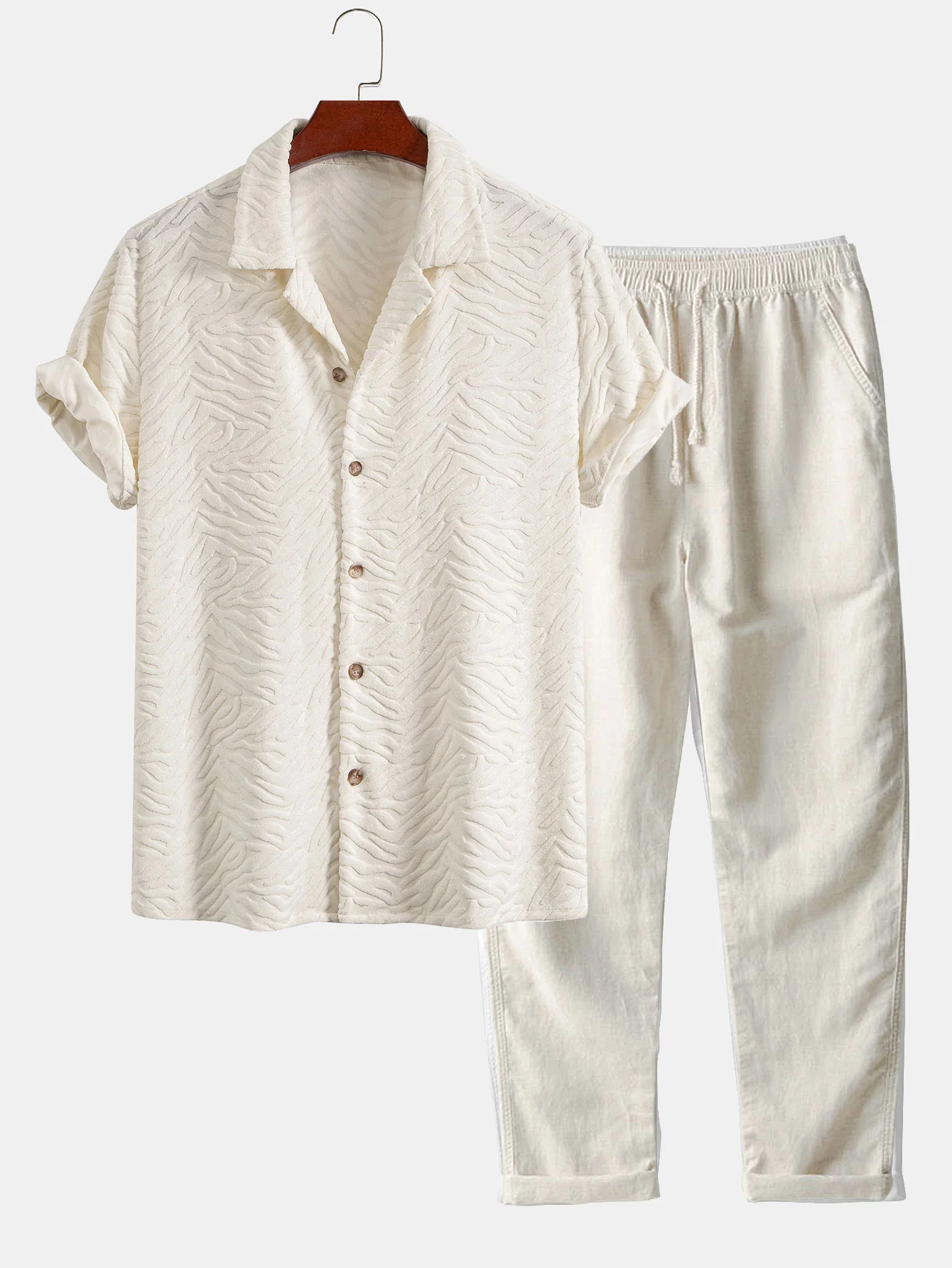 Animal Texture Terry Cuban Hemd & Leinenhose mit geradem Bein - Image 2