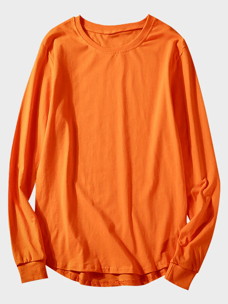 Basic Arc hem Langarm-T-Shirt - Image 3