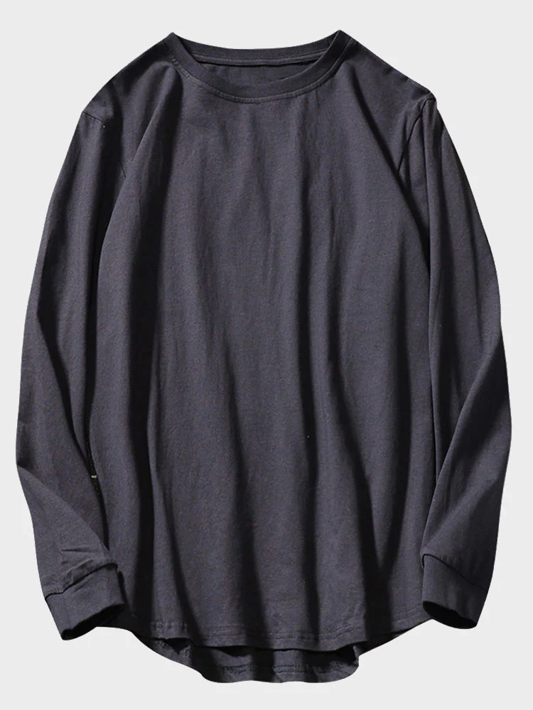 Basic Arc hem Langarm-T-Shirt - Image 6