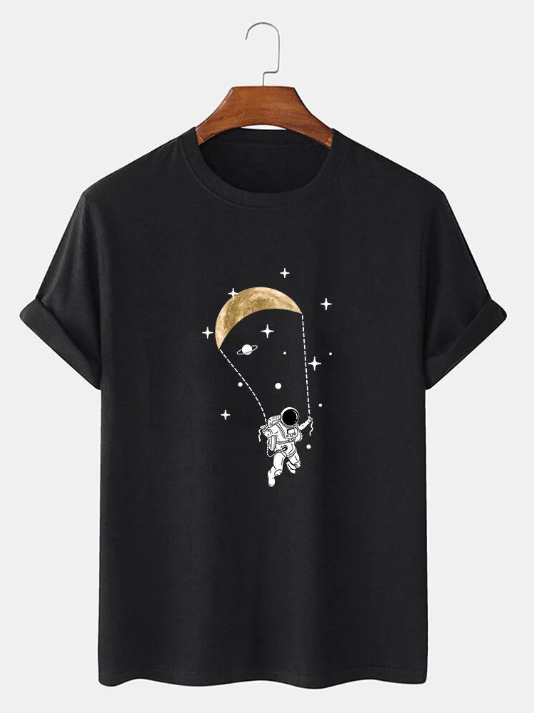 Astronauten Mond Druck T-Shirt