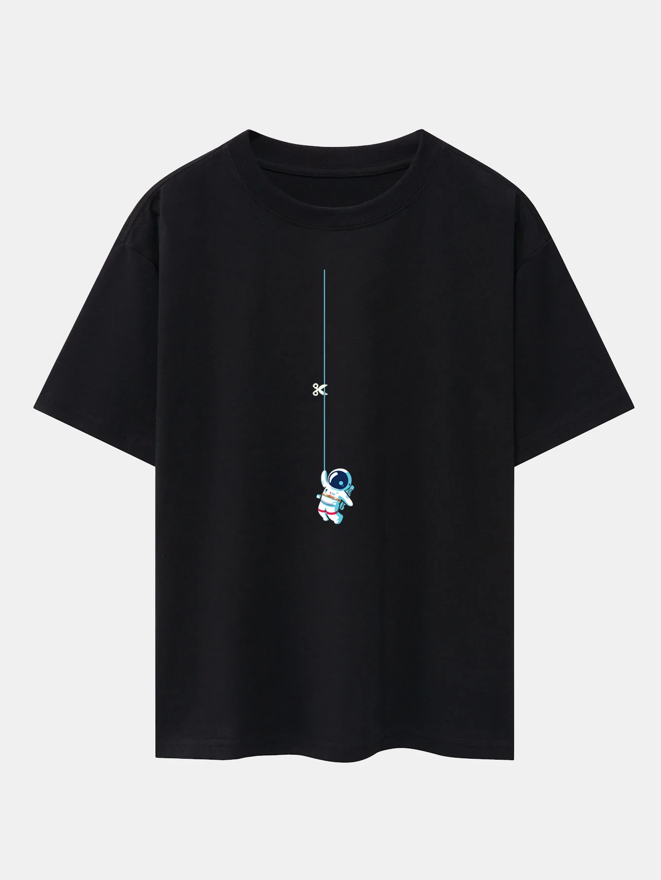 Astronaut auf einem Seil Print Drop-Shoulder Oversize T-Shirt