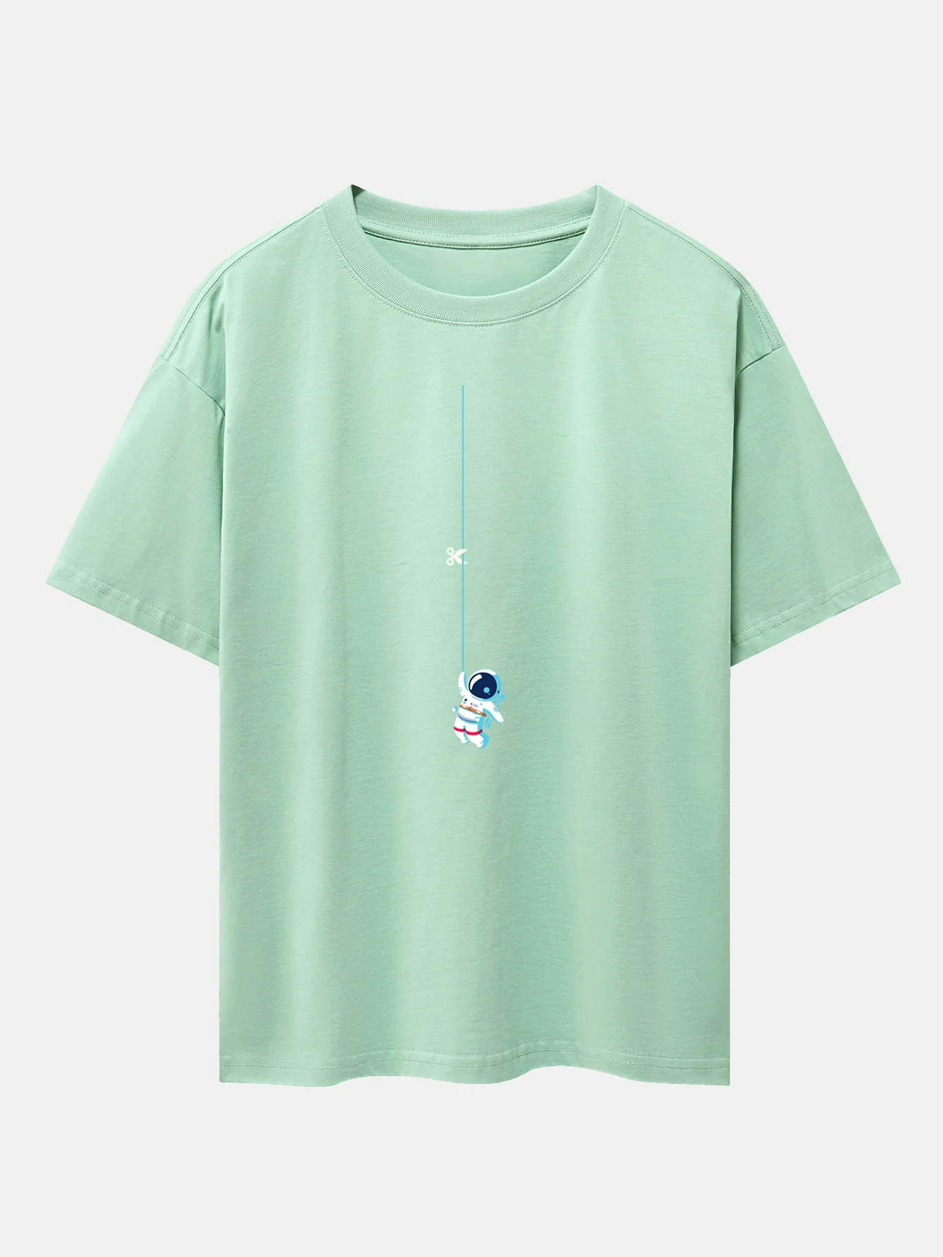 Astronaut auf einem Seil Print Drop-Shoulder Oversize T-Shirt - Image 10