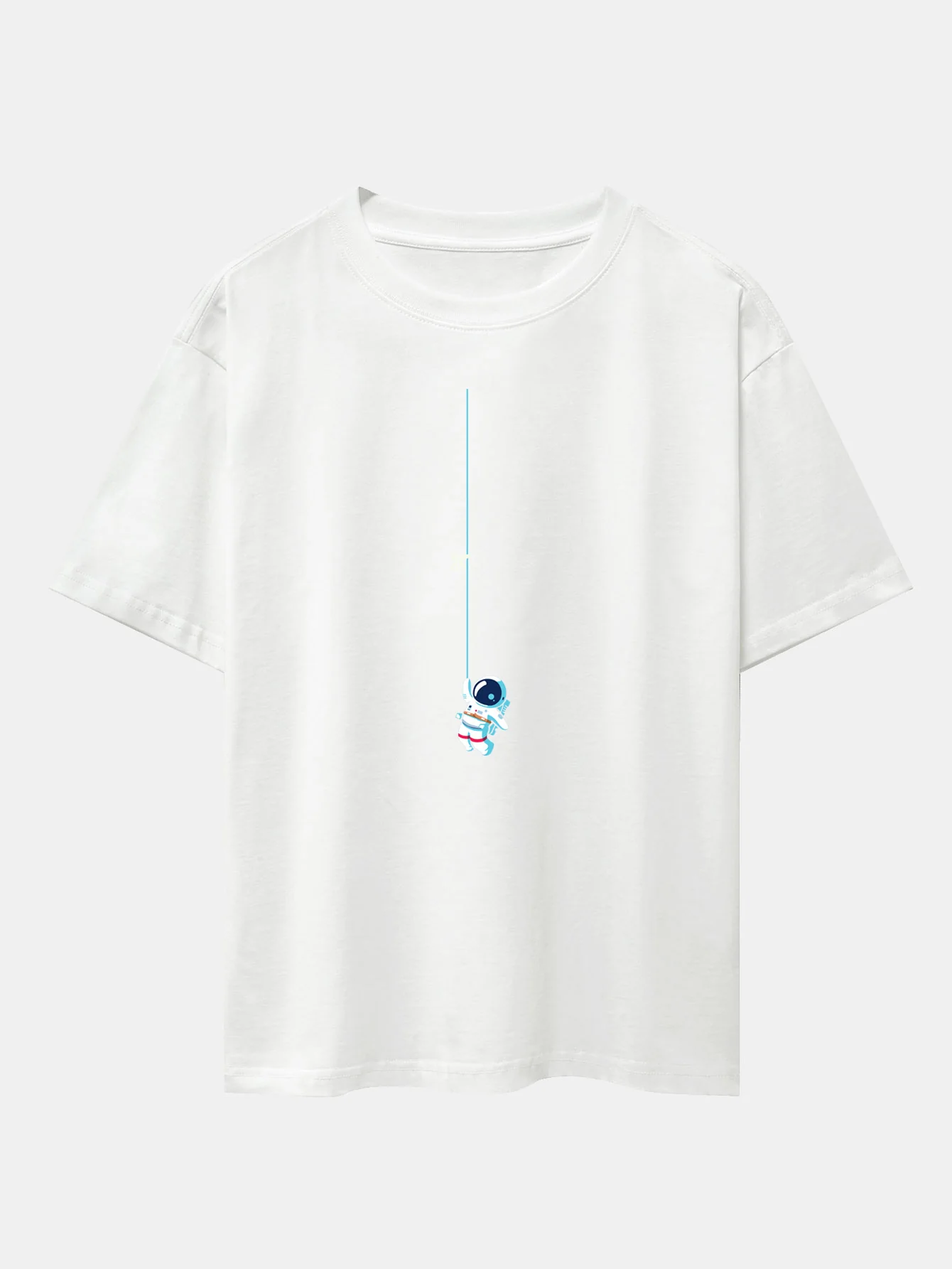 Astronaut auf einem Seil Print Drop-Shoulder Oversize T-Shirt - Image 11