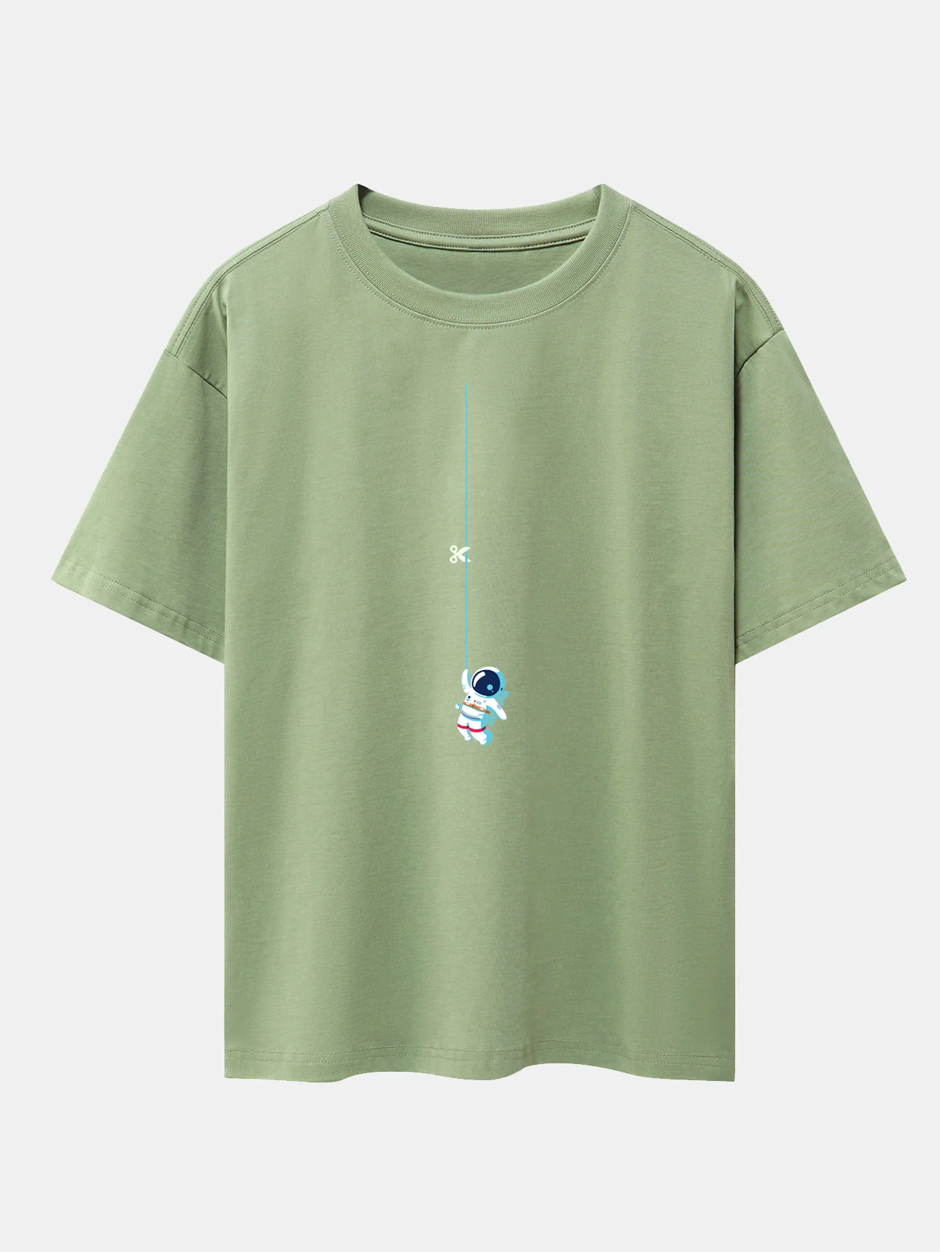 Astronaut auf einem Seil Print Drop-Shoulder Oversize T-Shirt - Image 6