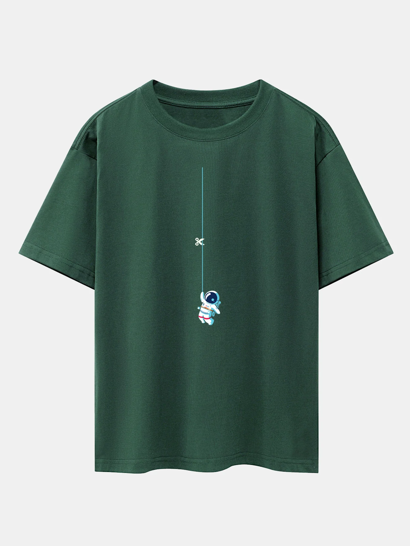 Astronaut auf einem Seil Print Drop-Shoulder Oversize T-Shirt - Image 7