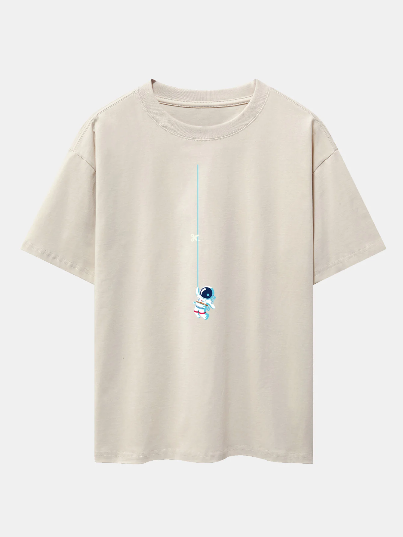 Astronaut auf einem Seil Print Drop-Shoulder Oversize T-Shirt - Image 9