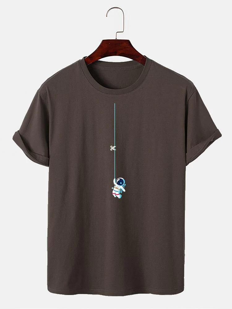 Astronaut an einer Schnur Druck T-Shirt - Image 3