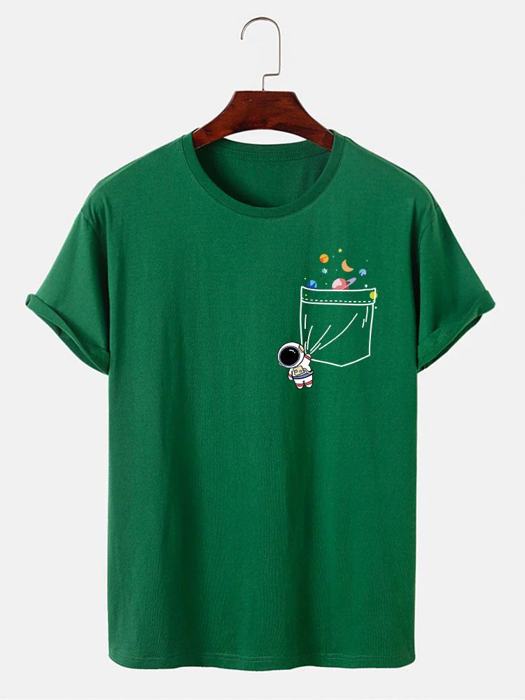 Astronauten Weltraum Taschen Druck T-Shirt - Image 11