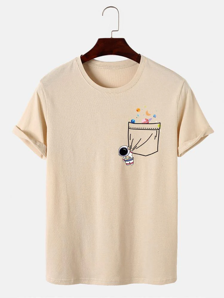 Astronauten Weltraum Taschen Druck T-Shirt - Image 2