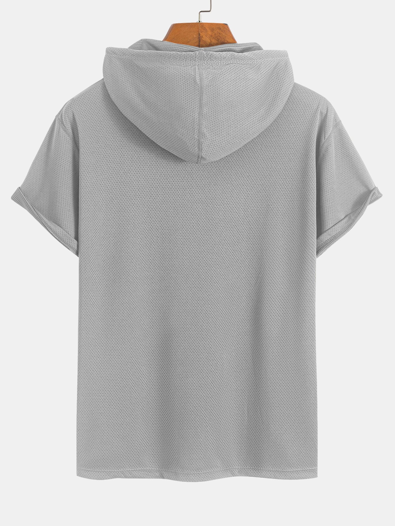 Athletisches Mesh-Kängurutaschen-Kapuzen-T-Shirt - Image 6