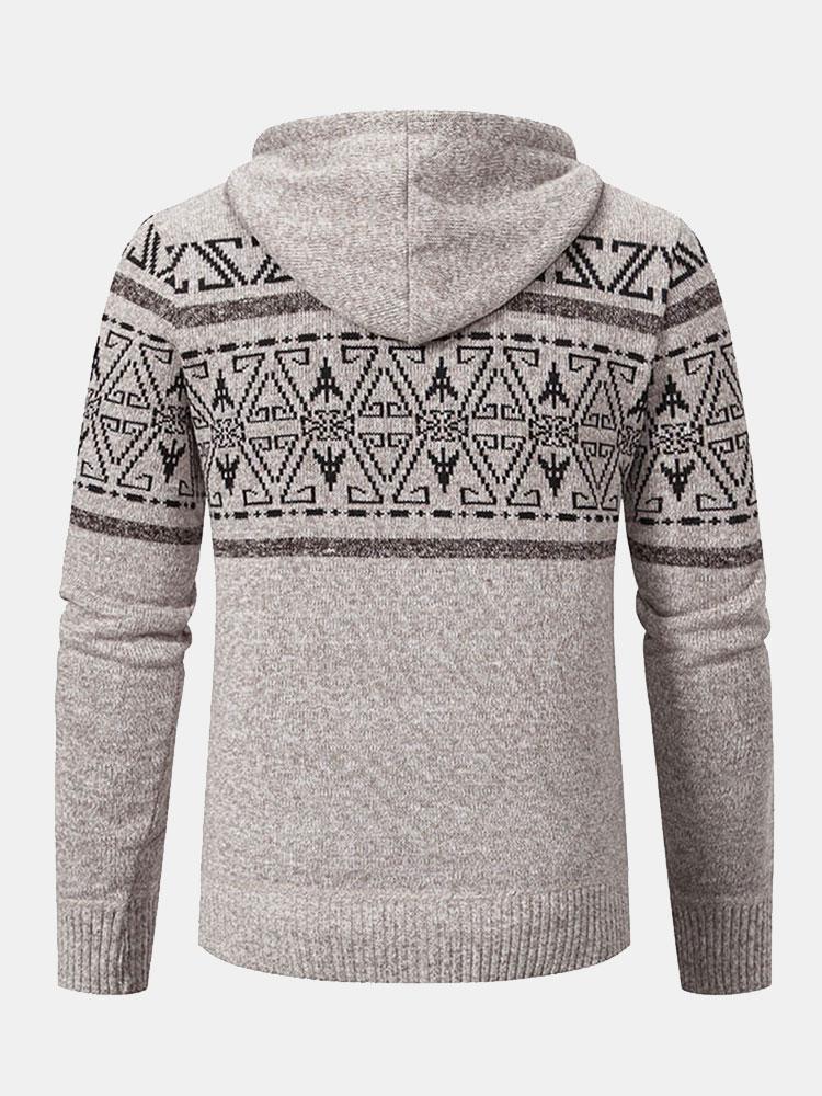 Aztekisches geometrisches Muster Zip-Hoodie - Image 3