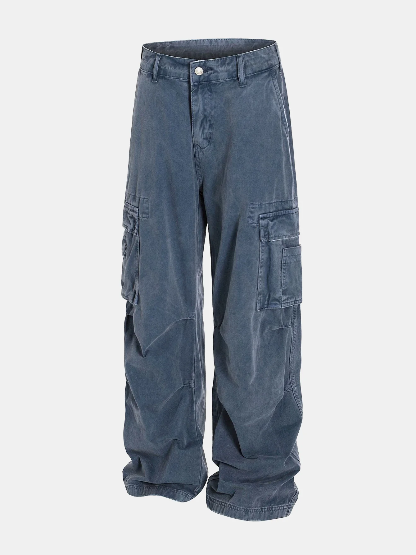 Baggy Fit gewaschene distressed Denim Cargo-Hose - Image 2