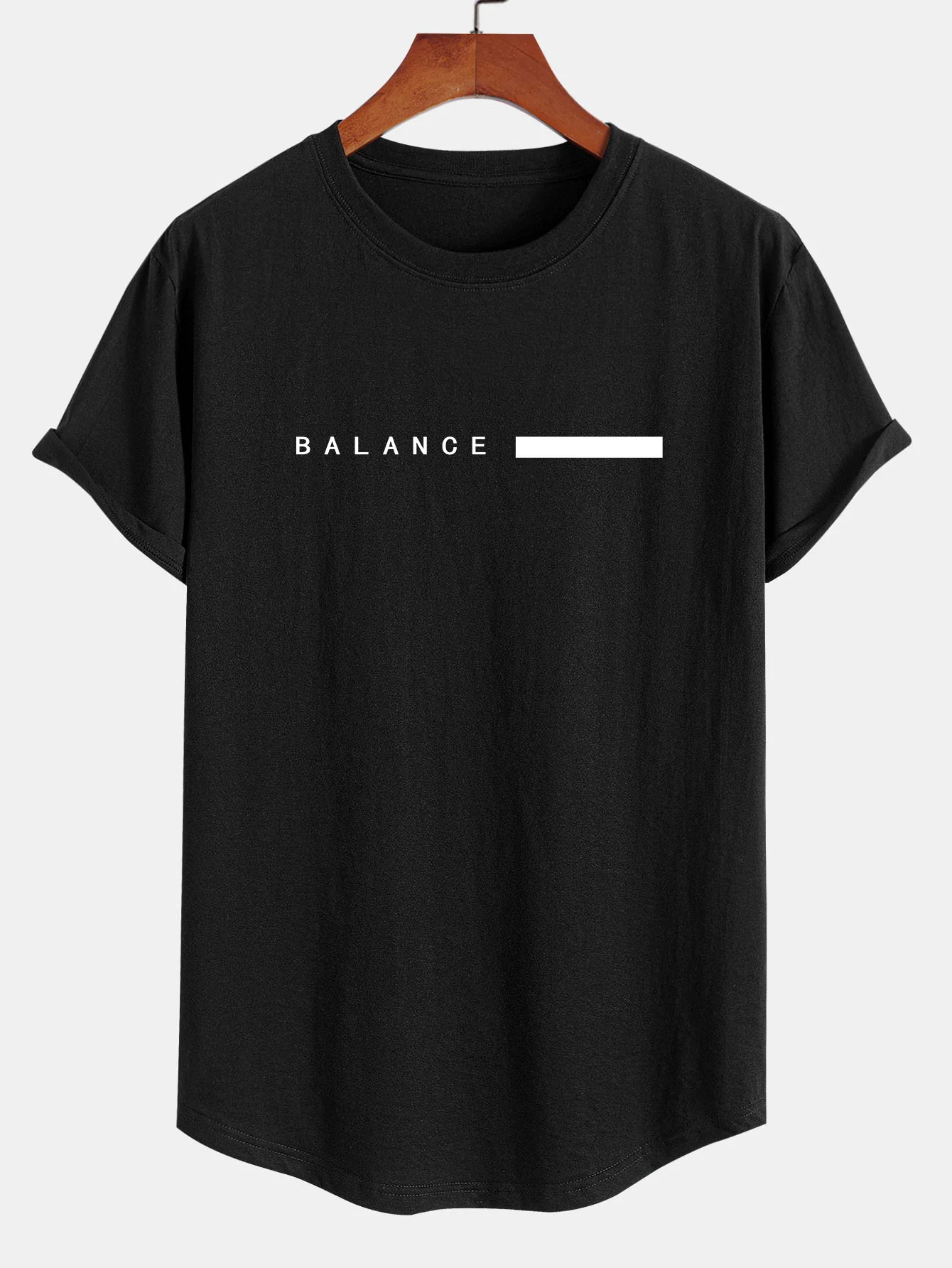 Balance Streifen Druck Baumwolle Bogen Saum T-Shirt - Image 2