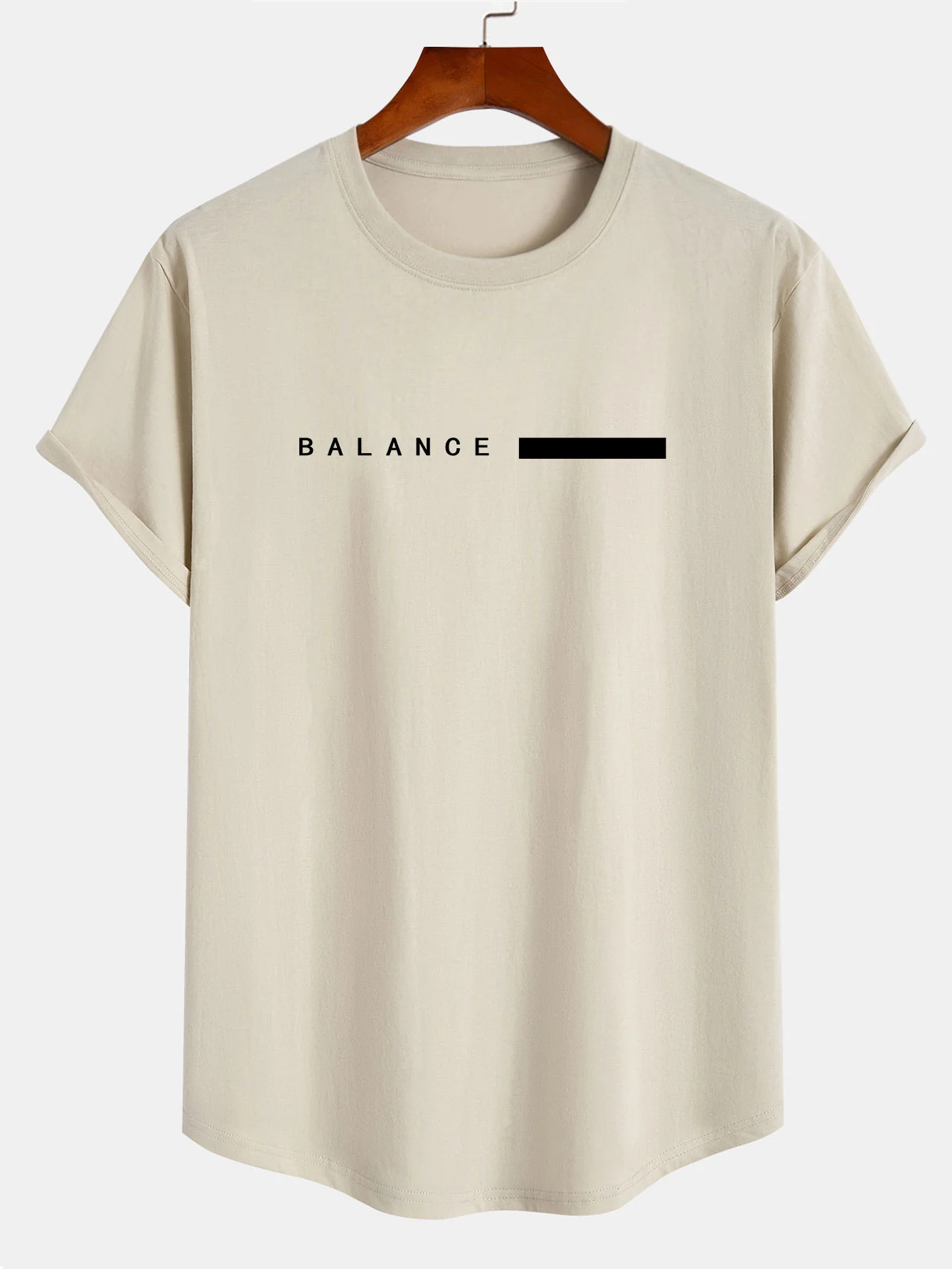 Balance Streifen Druck Baumwolle Bogen Saum T-Shirt - Image 3