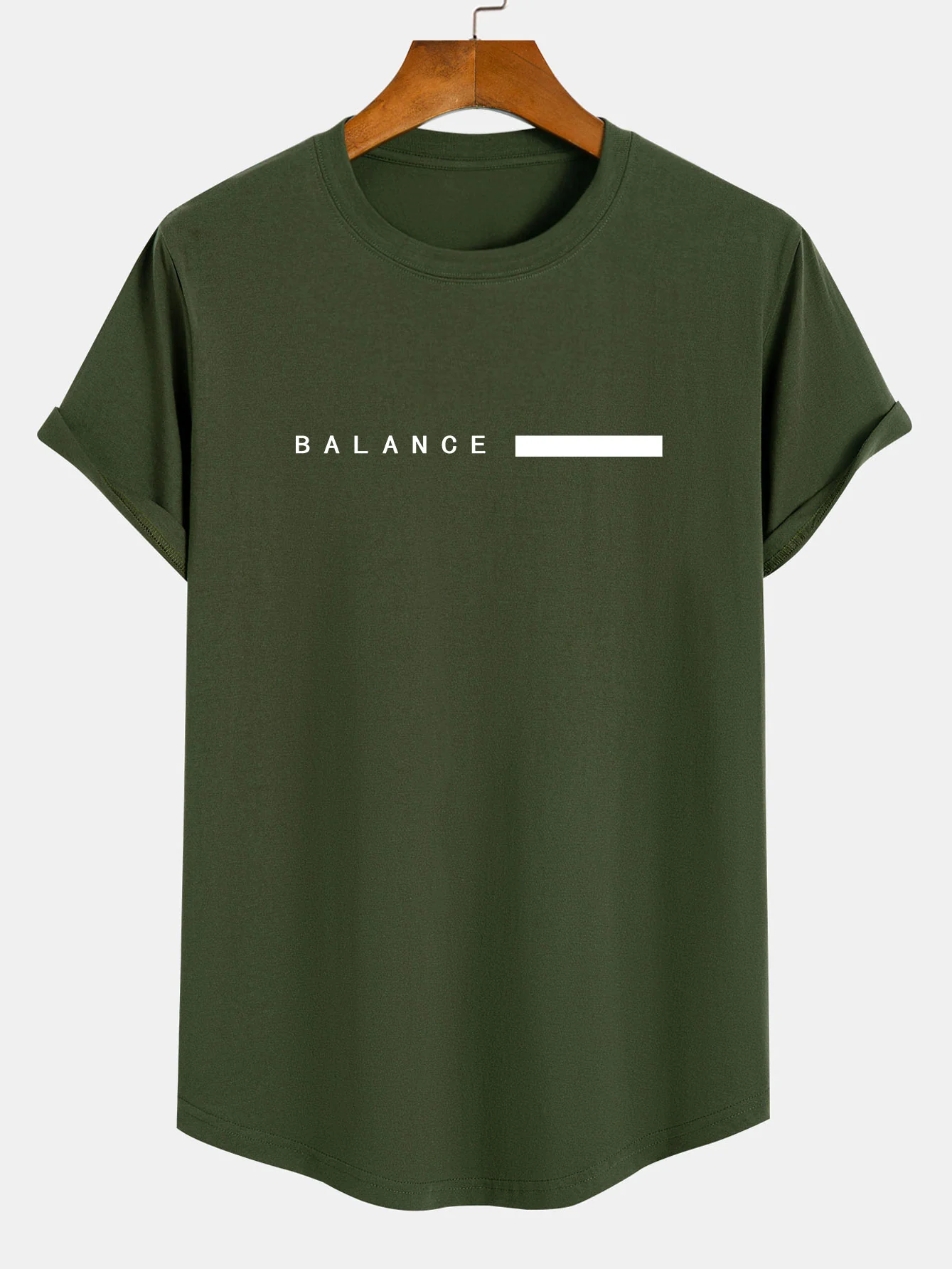 Balance Streifen Druck Baumwolle Bogen Saum T-Shirt - Image 5