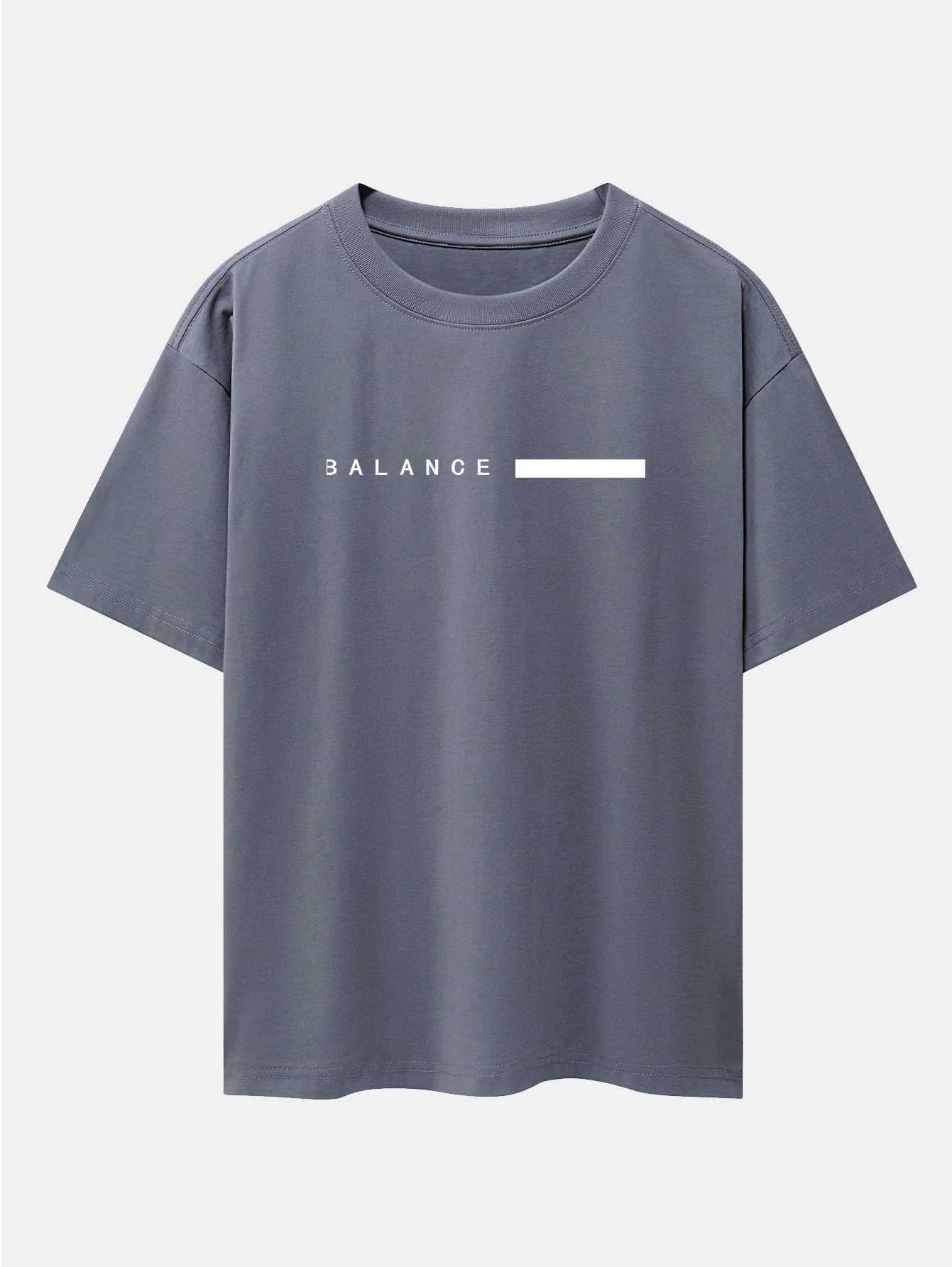 Balance Streifen Druck Drop Shoulder Oversize T-Shirt - Image 11