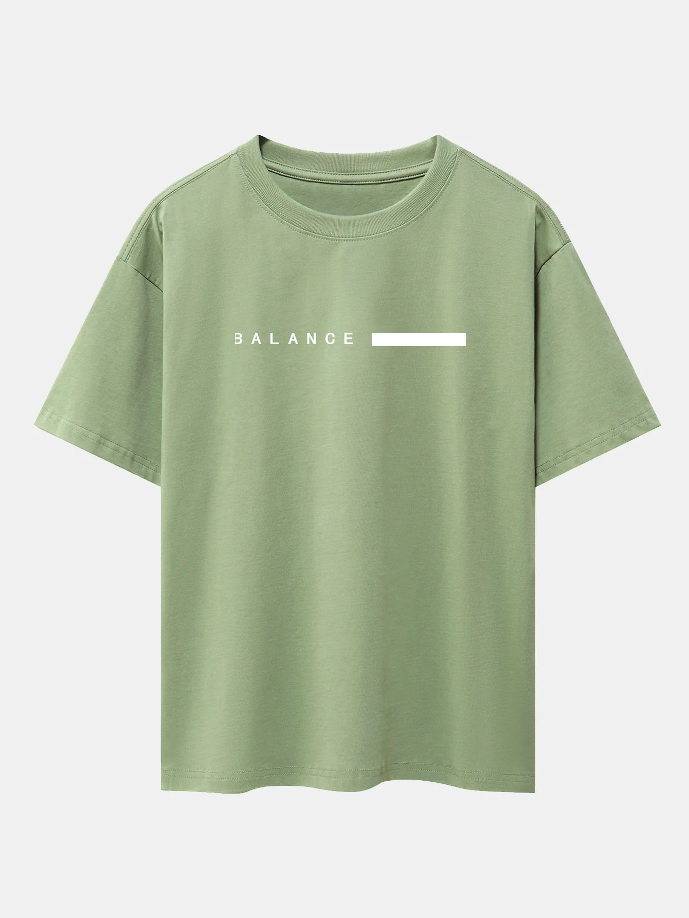 Balance Streifen Druck Drop Shoulder Oversize T-Shirt - Image 13